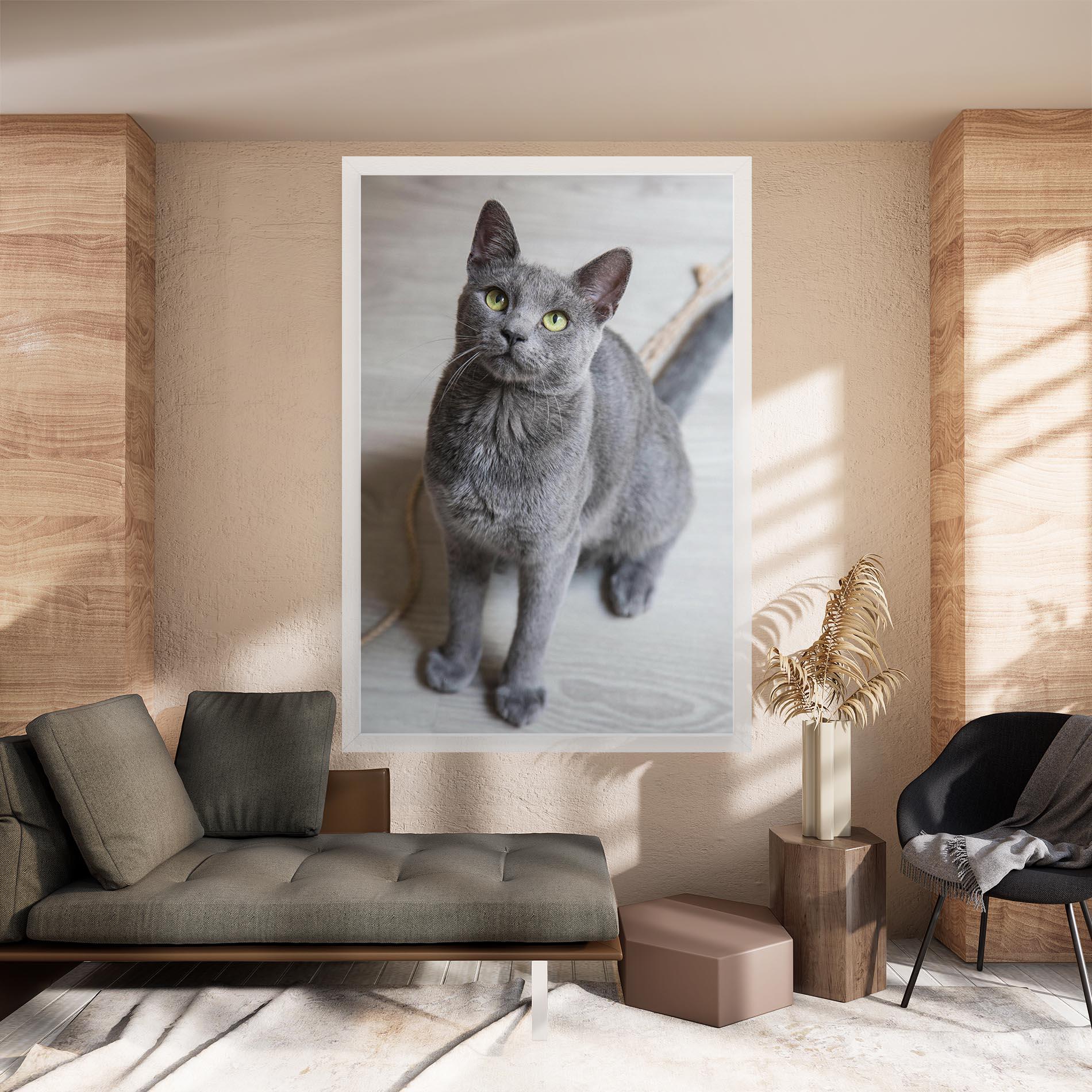 Vászonkép Grey Green Cat Eyes mockup 8