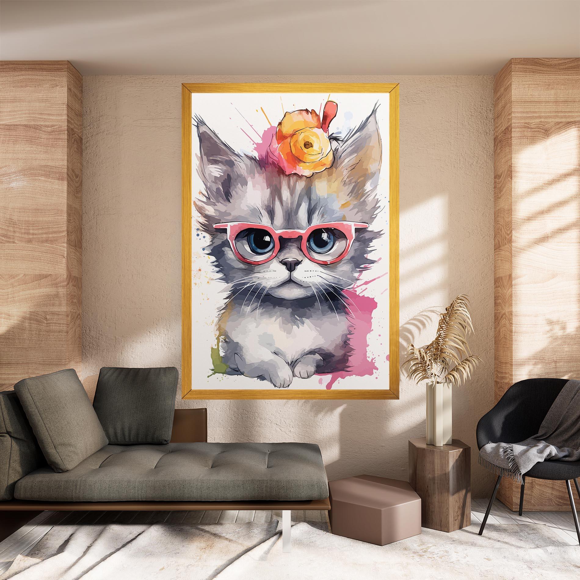 Vászonkép Adorable Grey Cat mockup 8