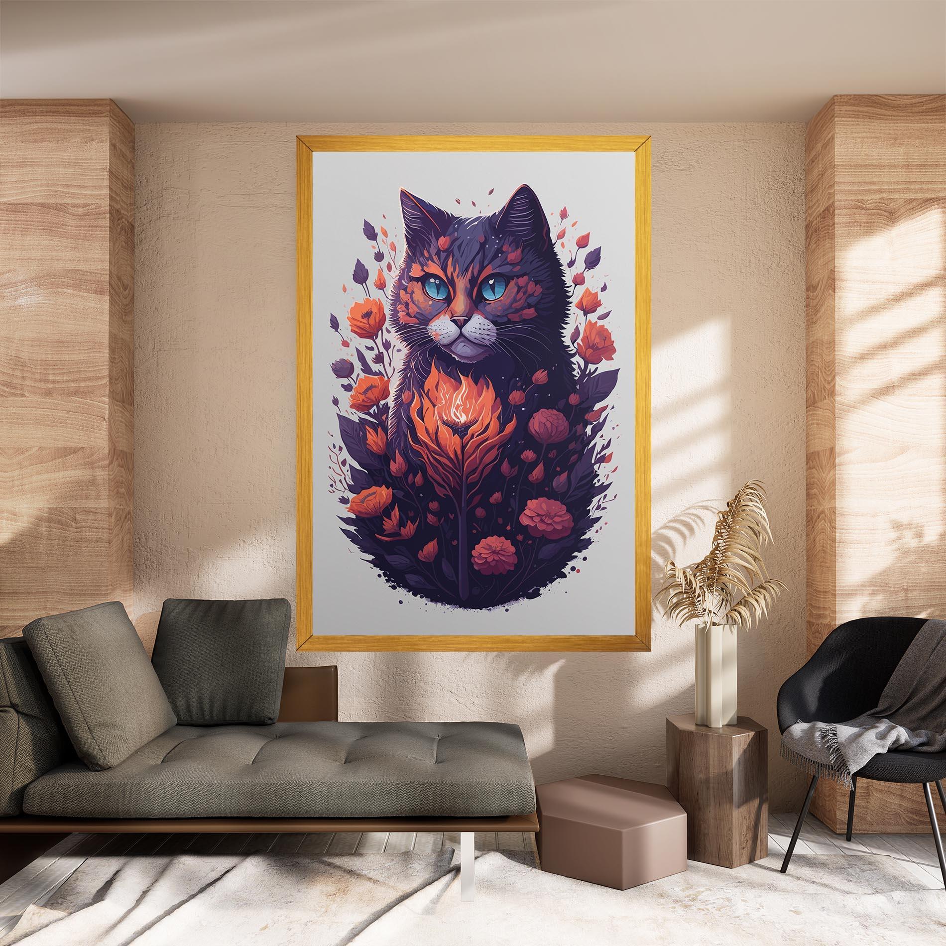 Vászonkép Fire Cat mockup 8