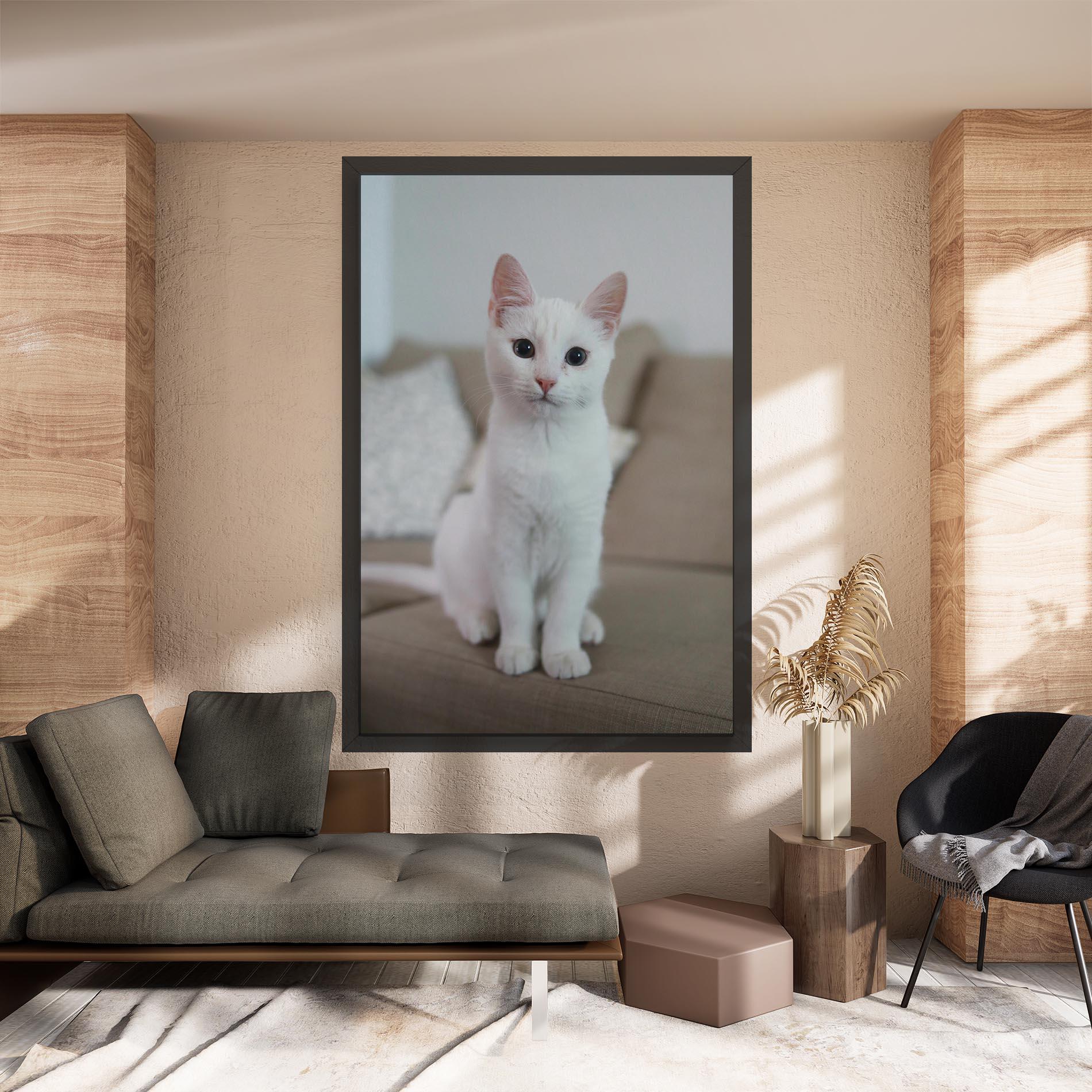 Vászonkép Beautiful White Cat mockup 8