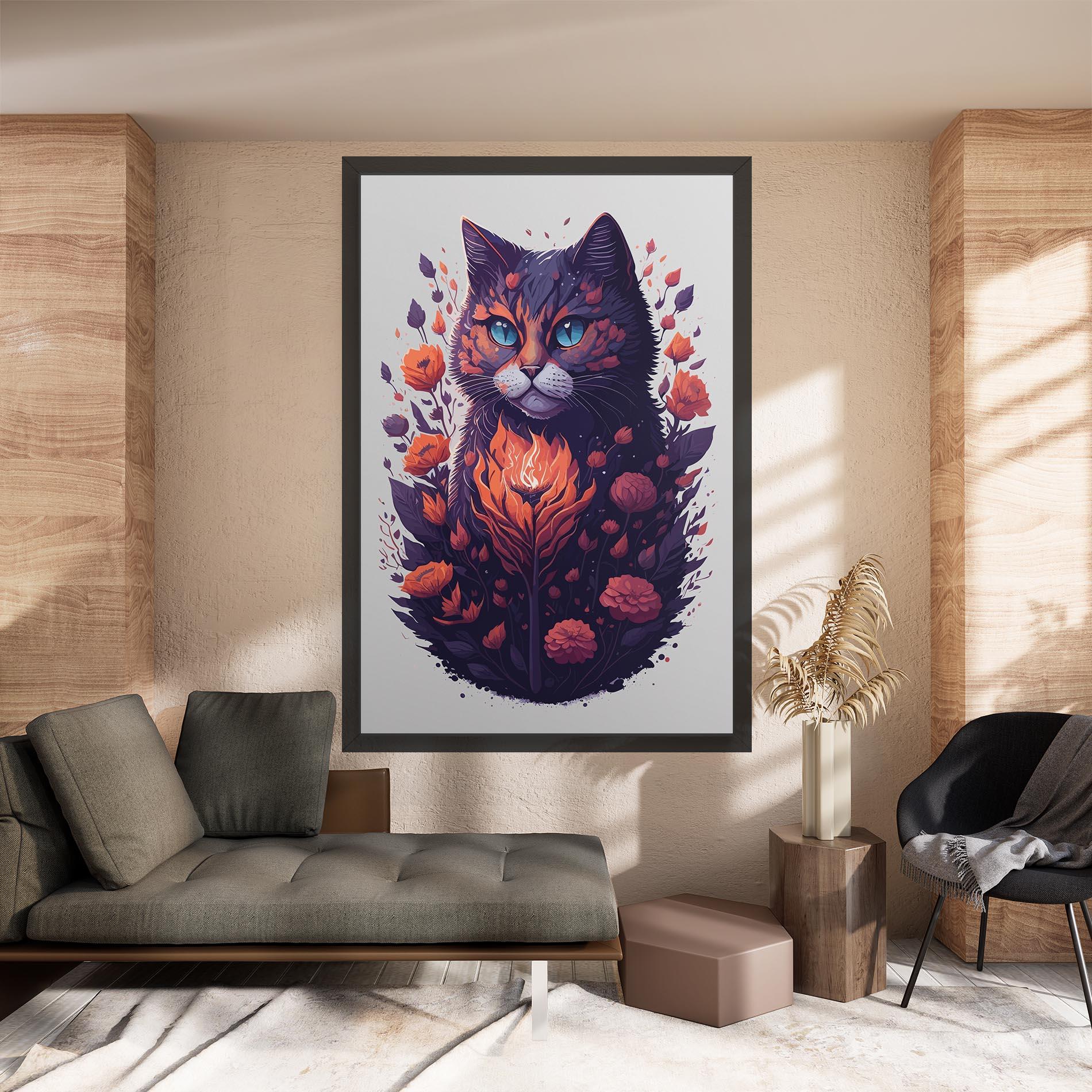 Vászonkép Fire Cat mockup 8