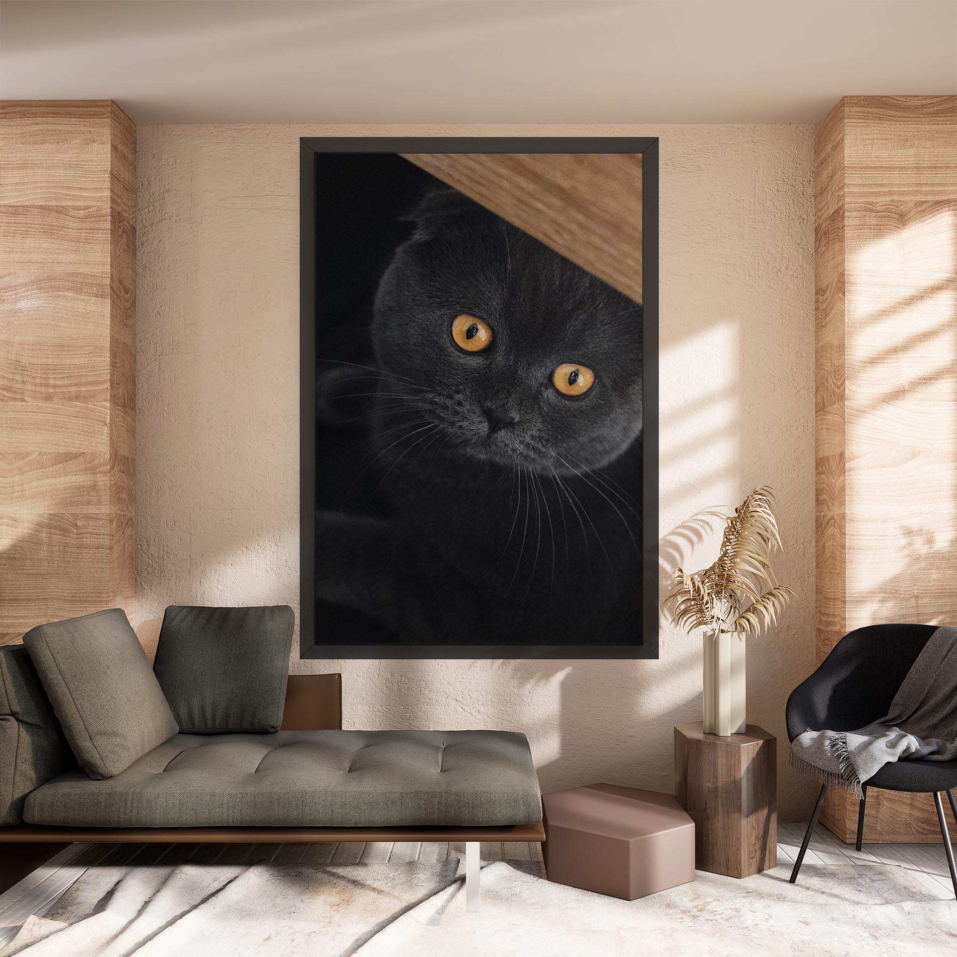 Vászonkép Grey Cat With Orange Eyes mockup 8