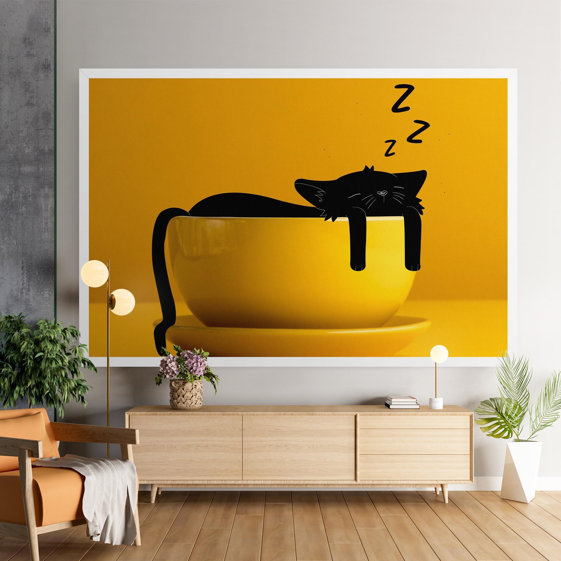 Vászonkép Cat In A Cup mockup 9