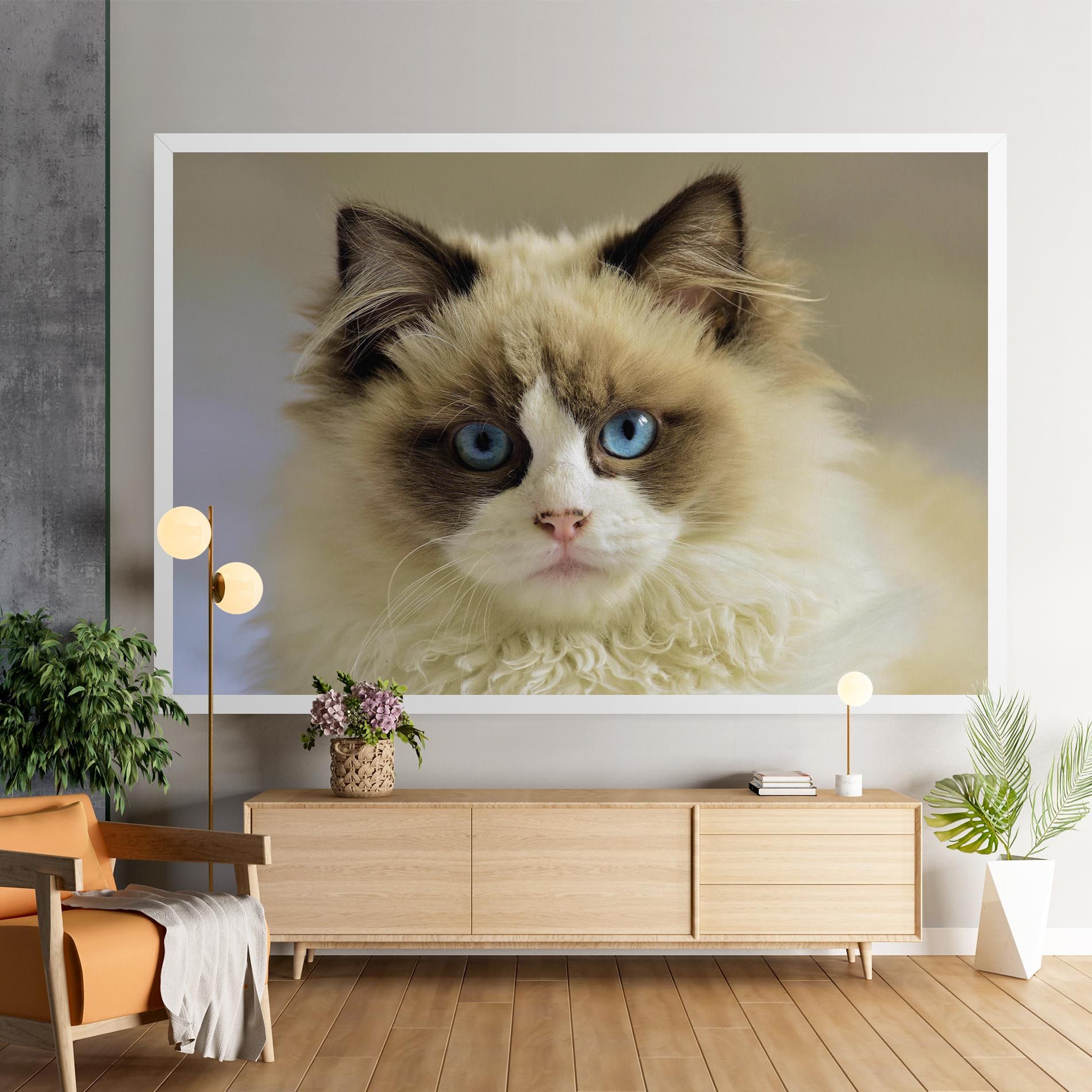 Interesting Blue Eyes Cat mockup 9