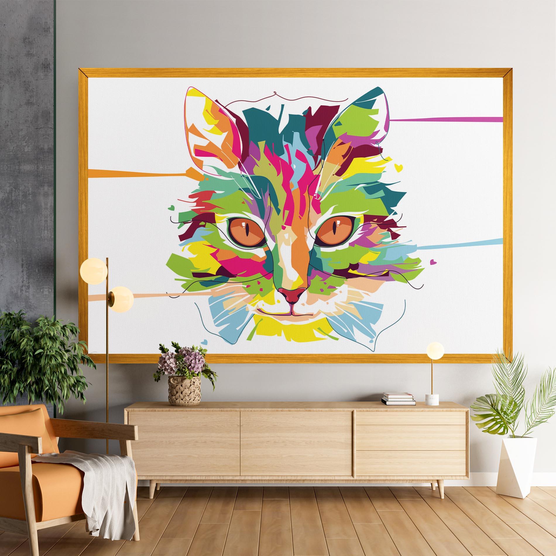 Vászonkép Cat Art Close Up mockup 9