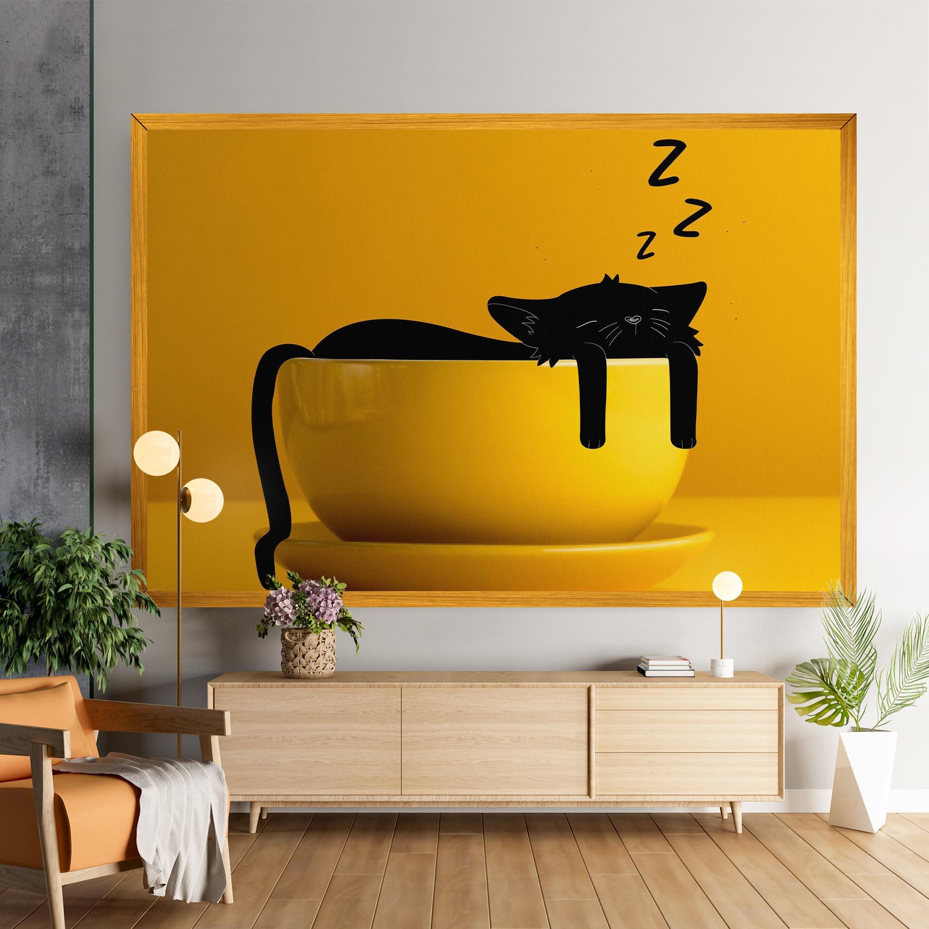 Vászonkép Cat In A Cup mockup 9