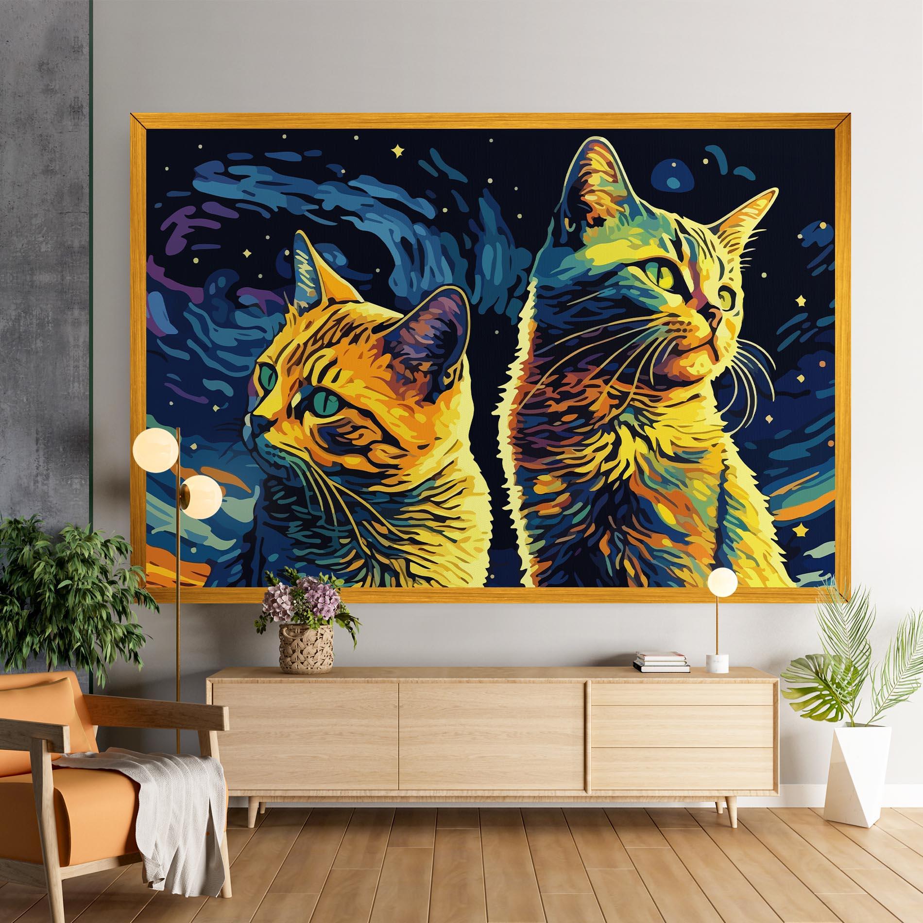 Vászonkép Cat Painting mockup 9