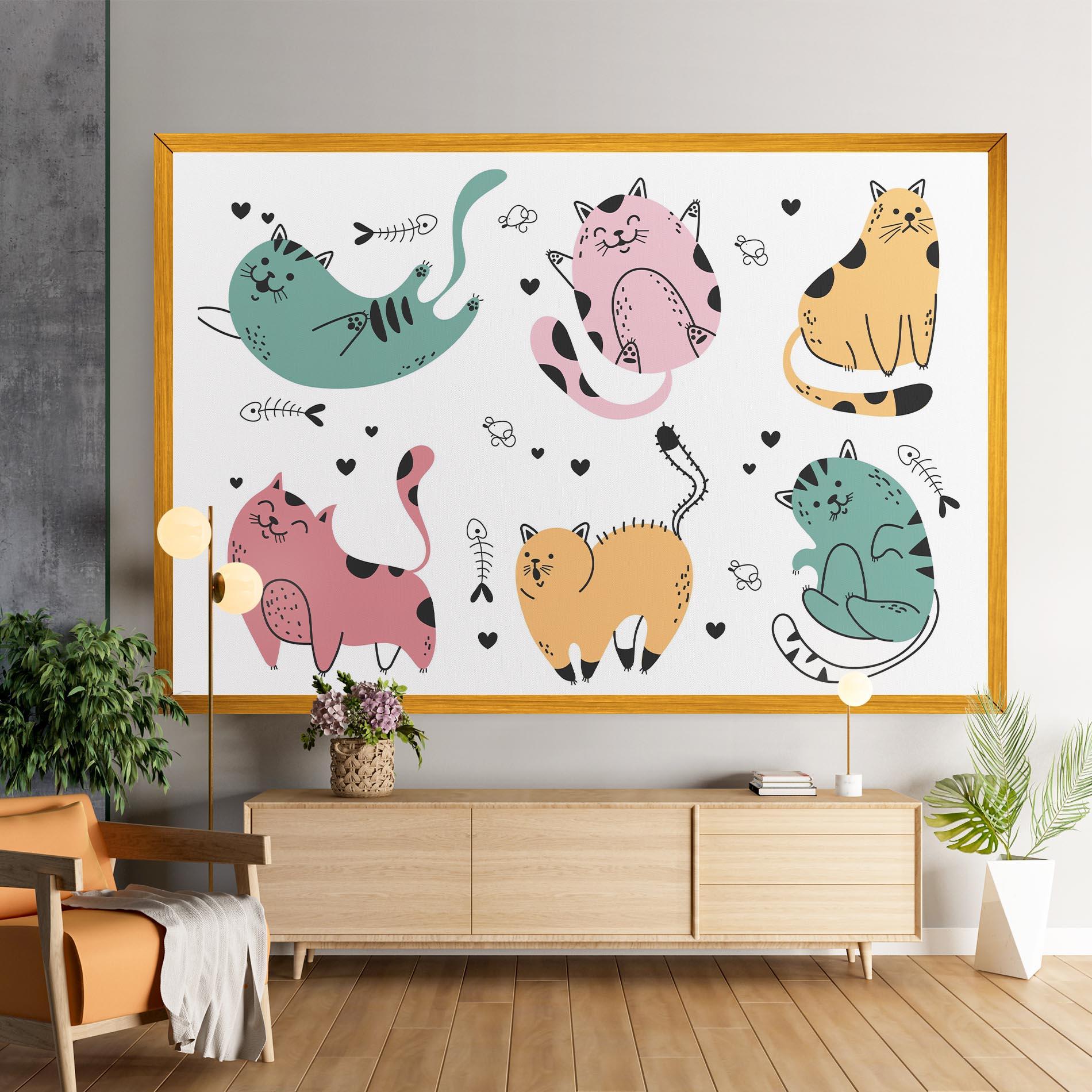 Vászonkép Doodle Cat mockup 9