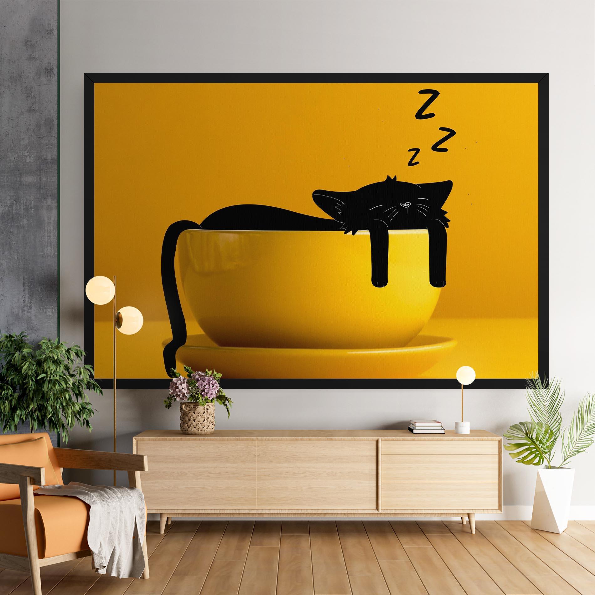 Vászonkép Cat In A Cup mockup 9