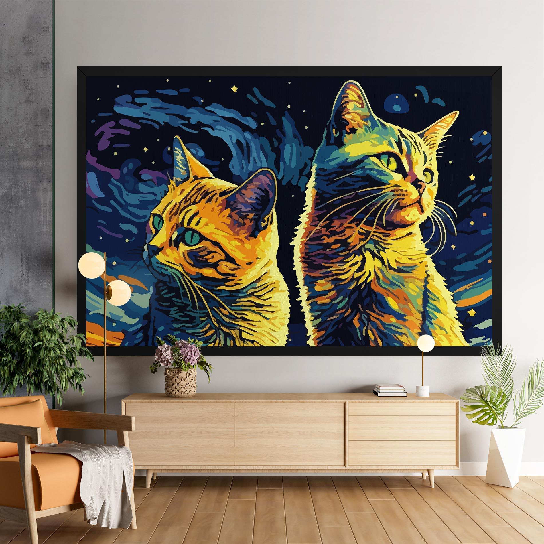 Vászonkép Cat Painting mockup 9
