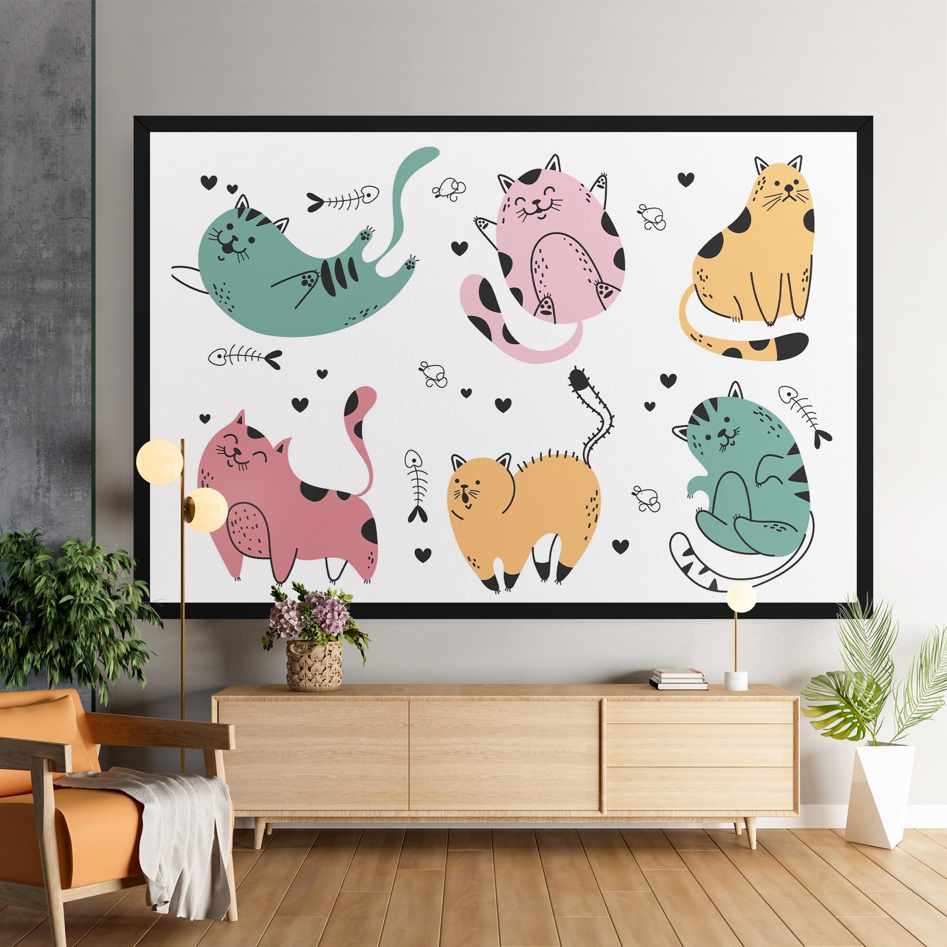 Vászonkép Doodle Cat mockup 9