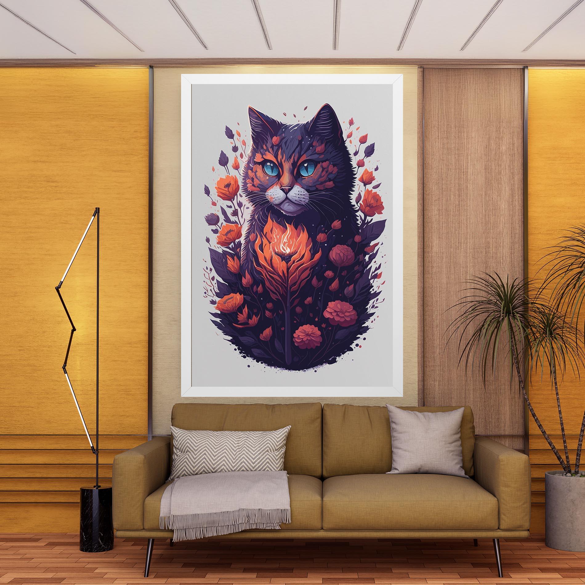 Vászonkép Fire Cat mockup 9