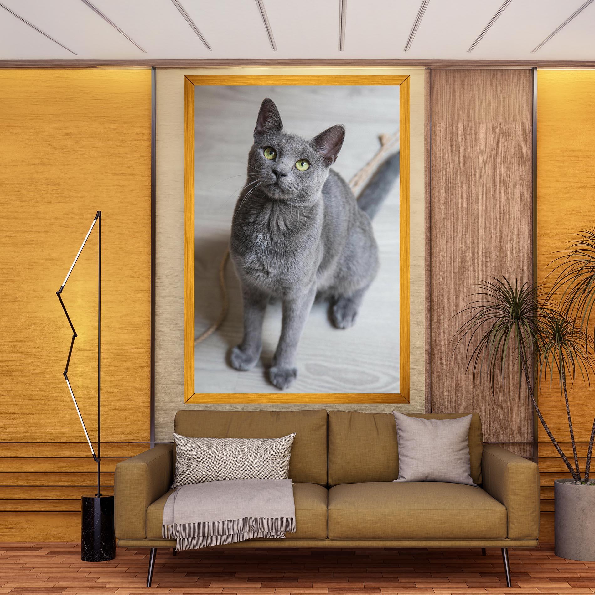 Vászonkép Grey Green Cat Eyes mockup 9