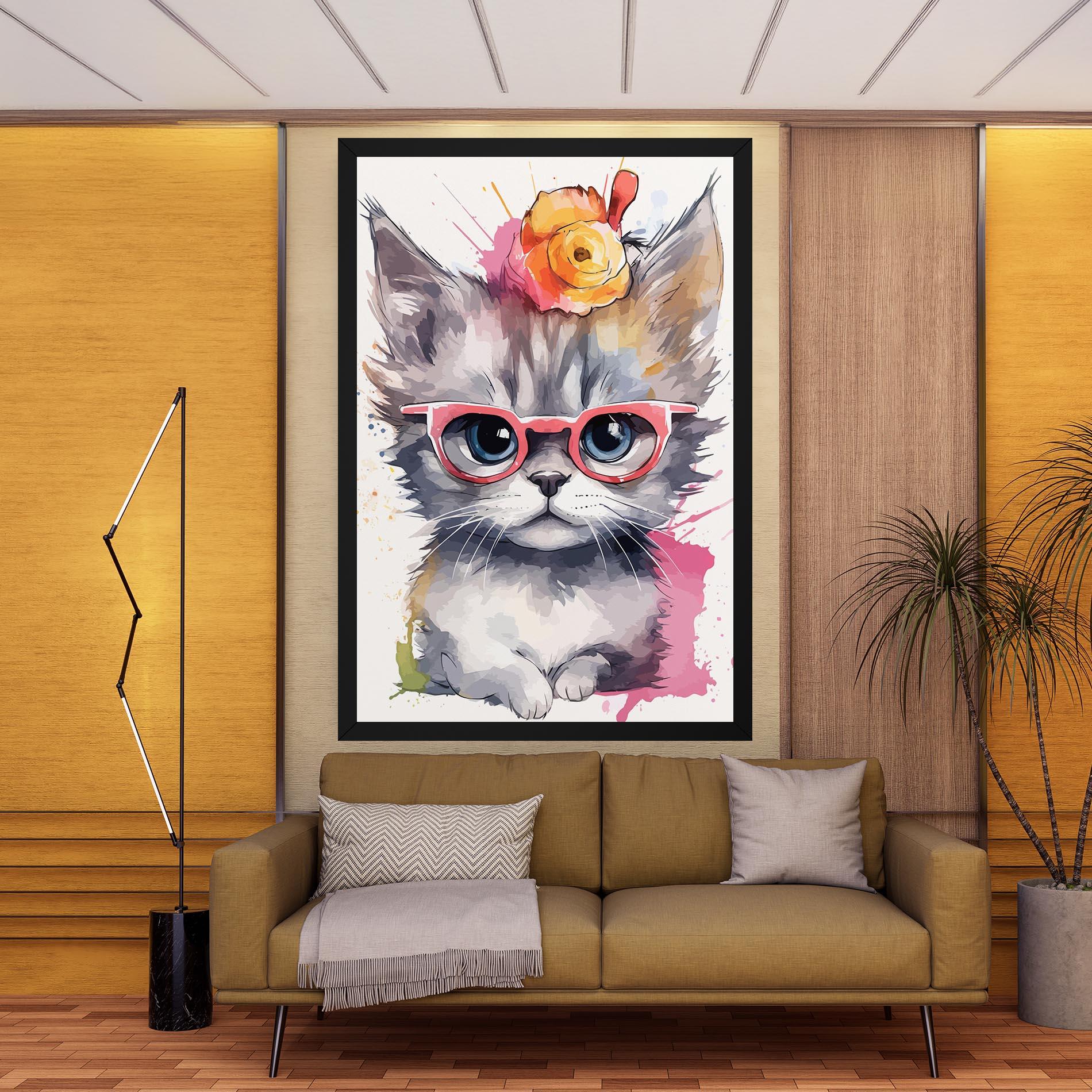 Vászonkép Adorable Grey Cat mockup 9