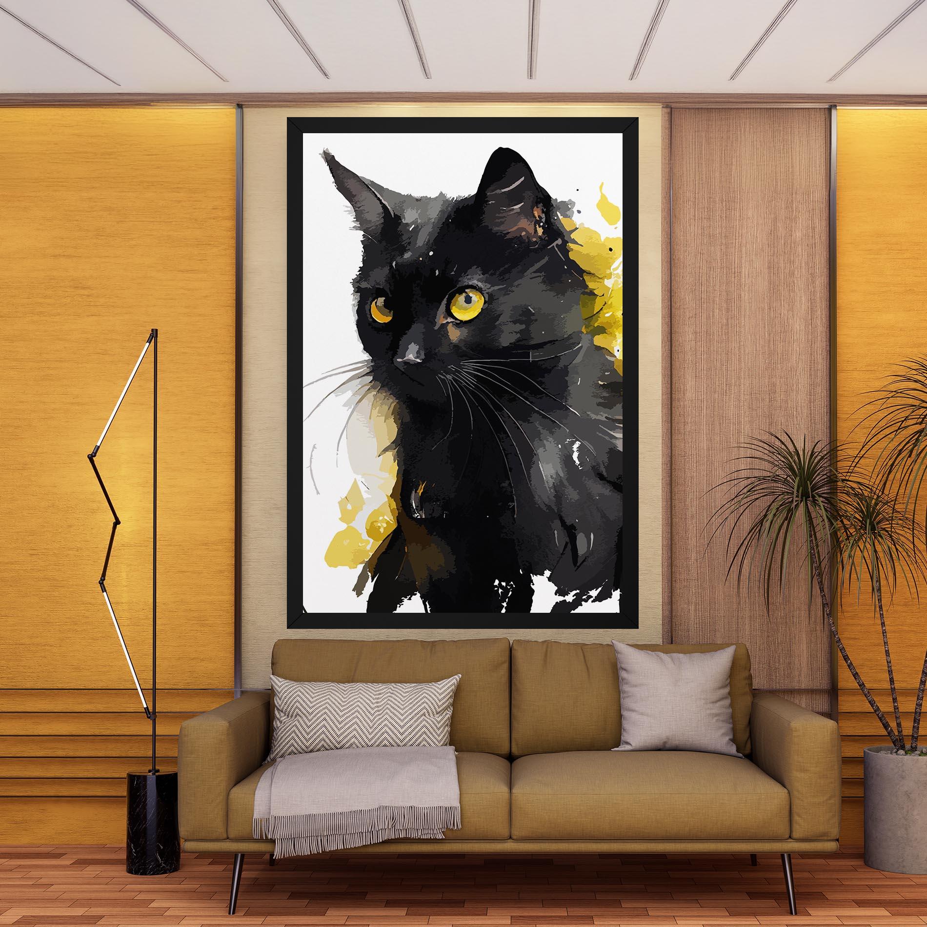 Vászonkép Beautiful Black Cat mockup 9