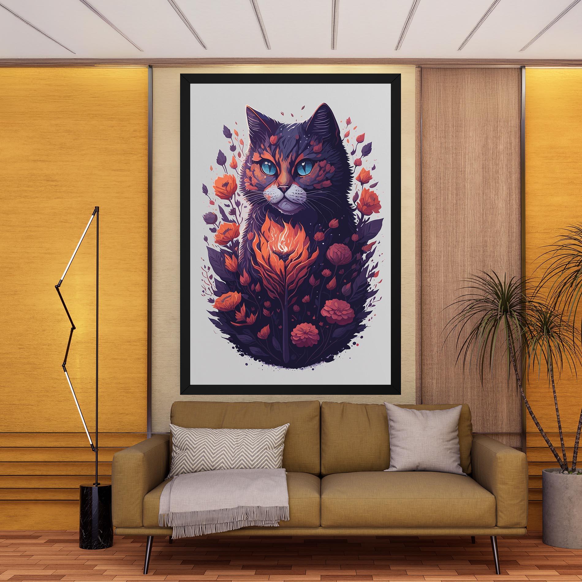 Vászonkép Fire Cat mockup 9