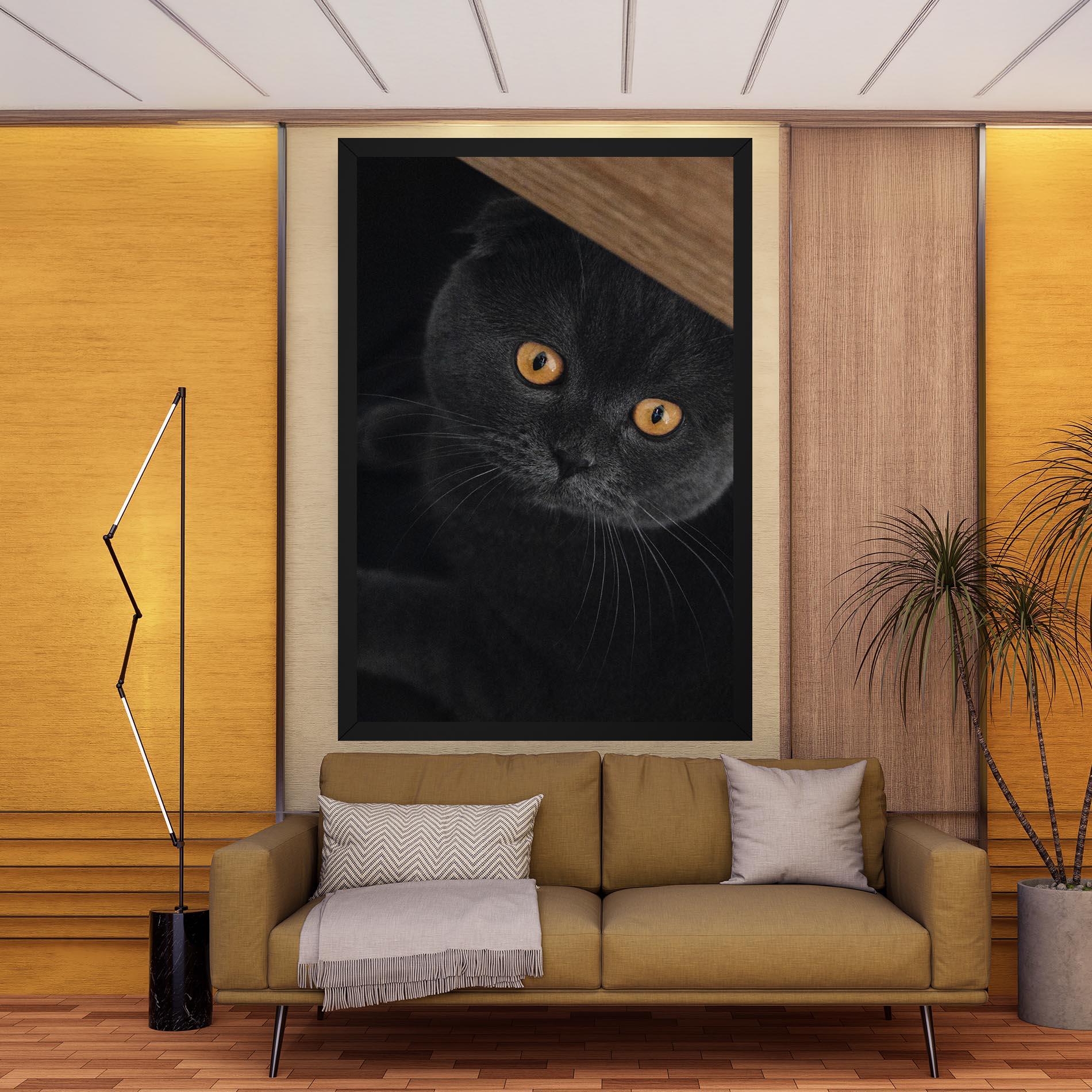 Vászonkép Grey Cat With Orange Eyes mockup 9