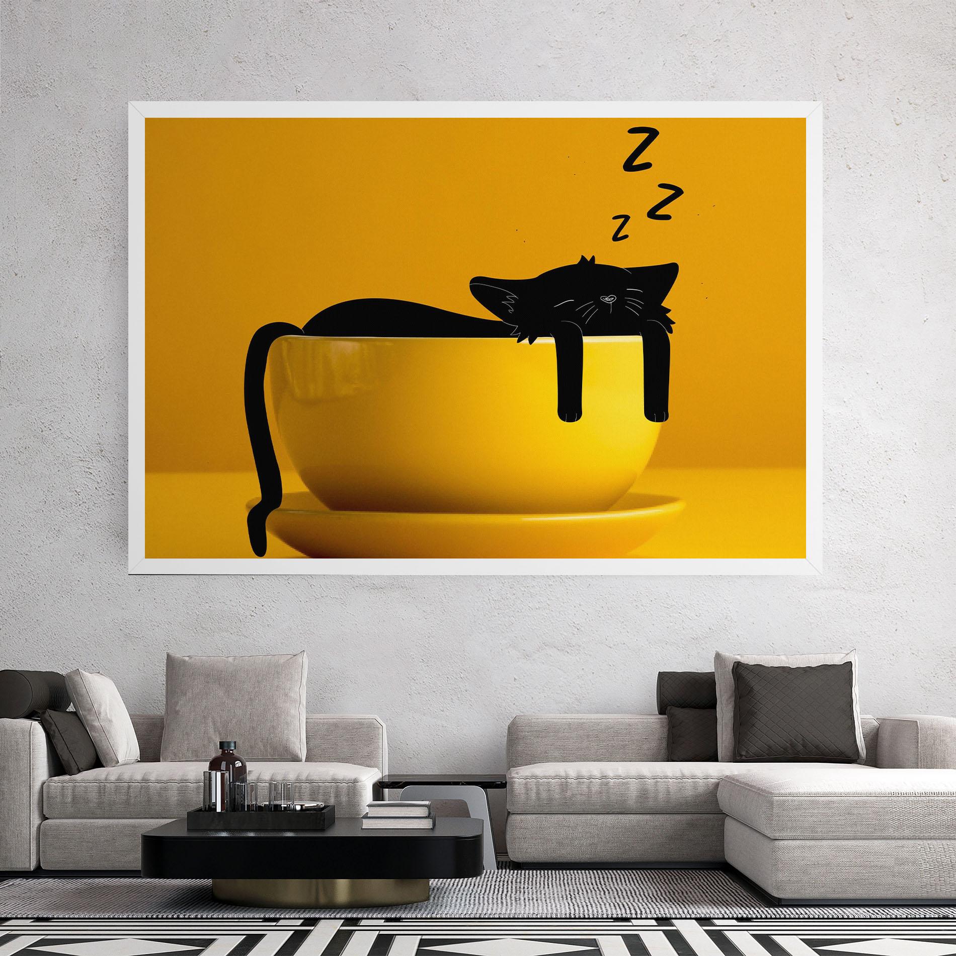 Vászonkép Cat In A Cup mockup 2