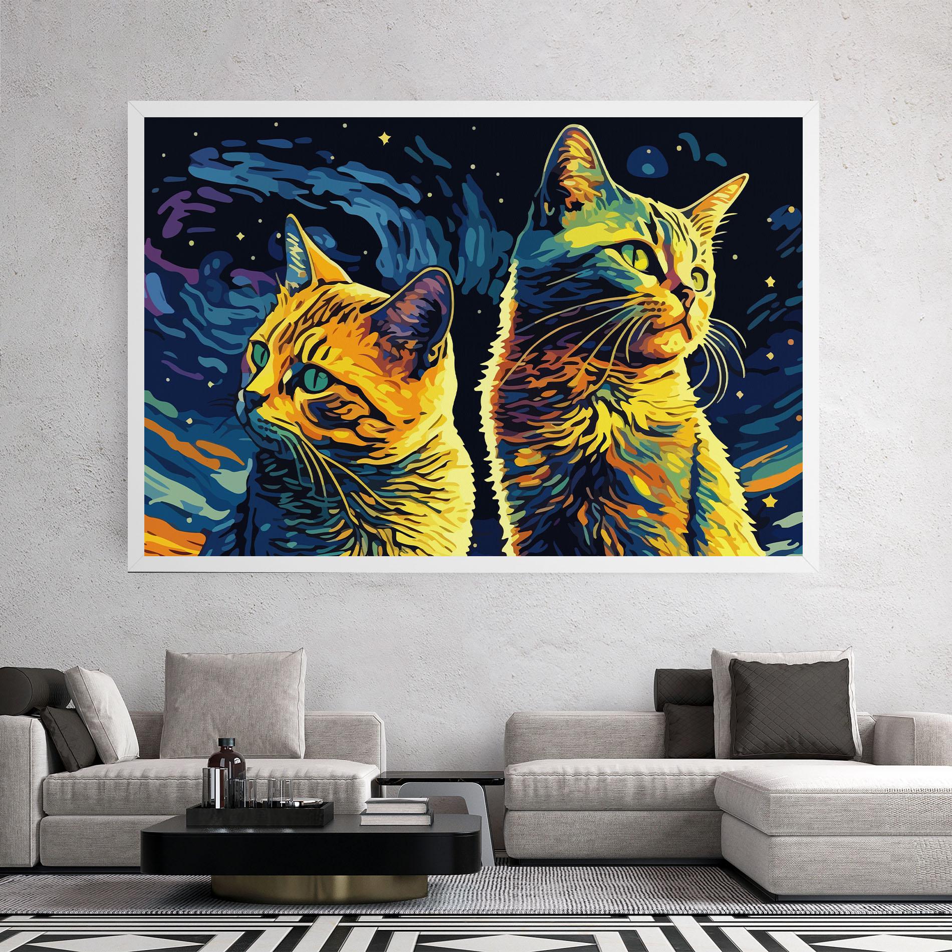 Vászonkép Cat Painting mockup 2