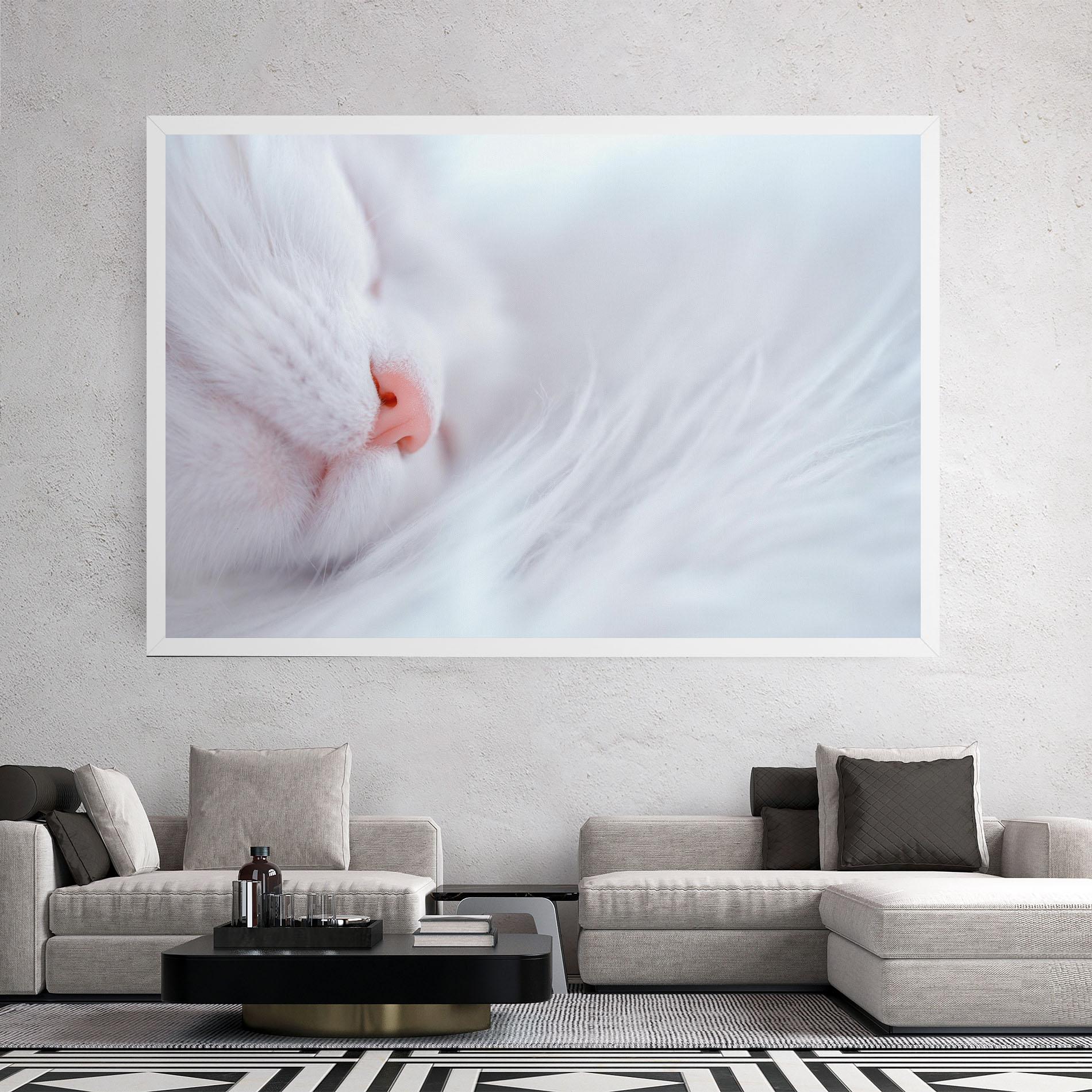 Vászonkép Dreamy White Cat mockup 2