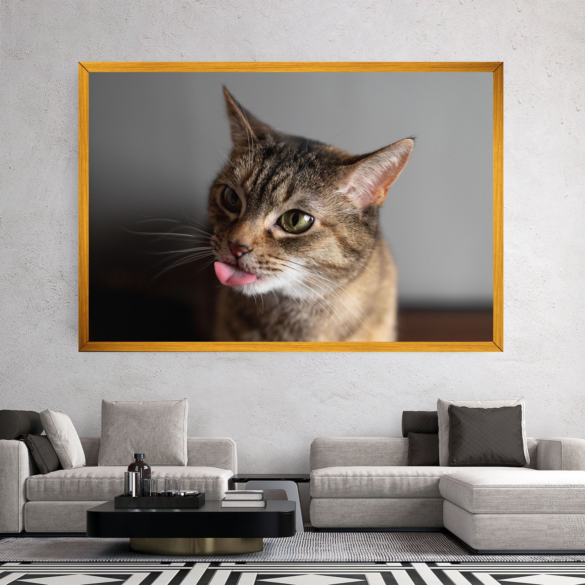 Brown Green Eyes Cat mockup 2