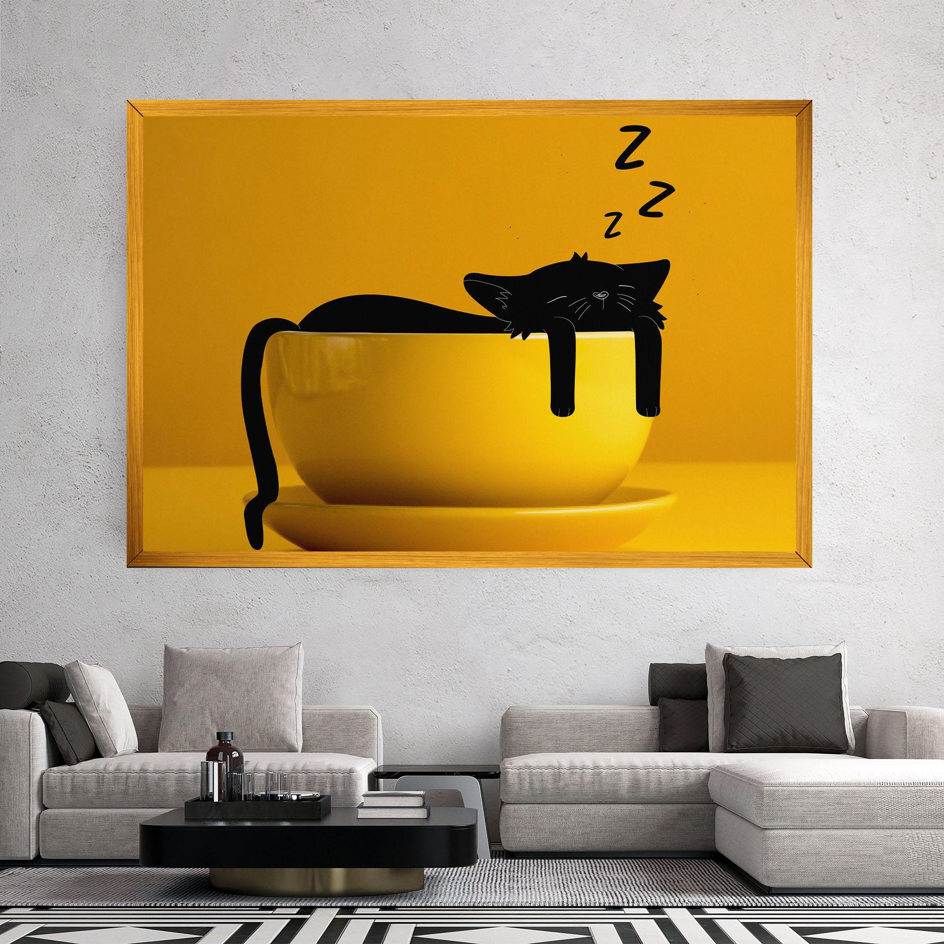 Vászonkép Cat In A Cup mockup 2