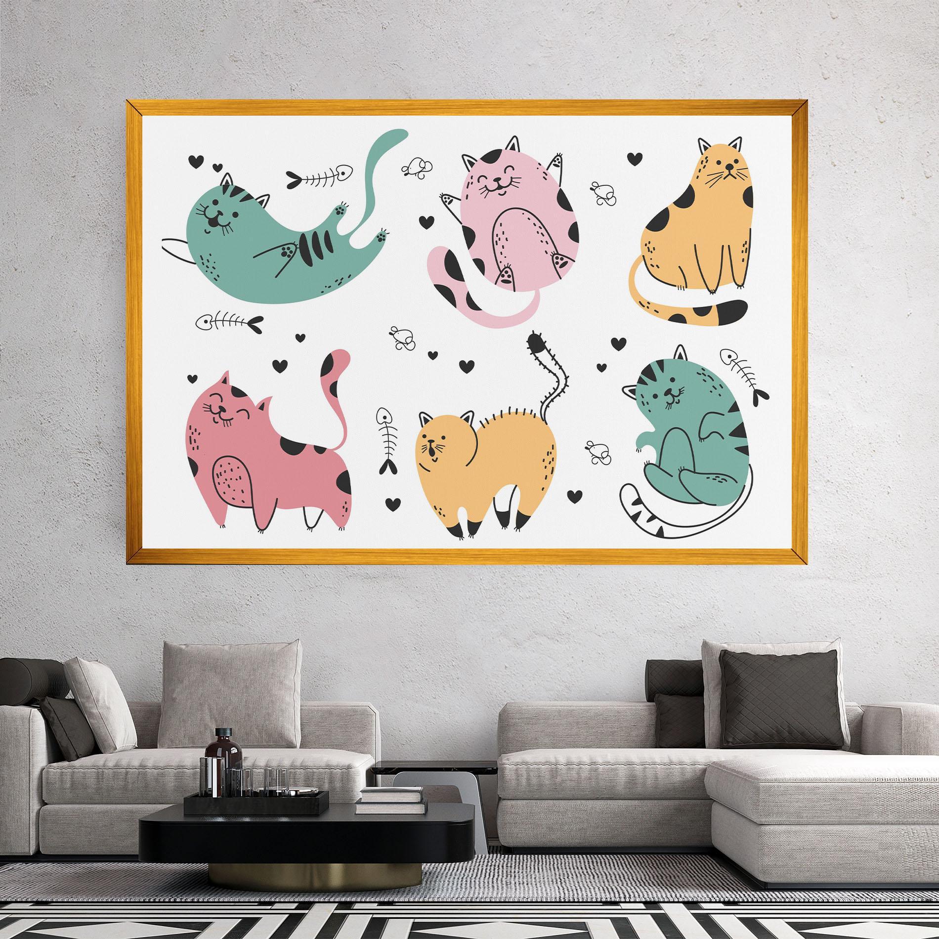 Vászonkép Doodle Cat mockup 2