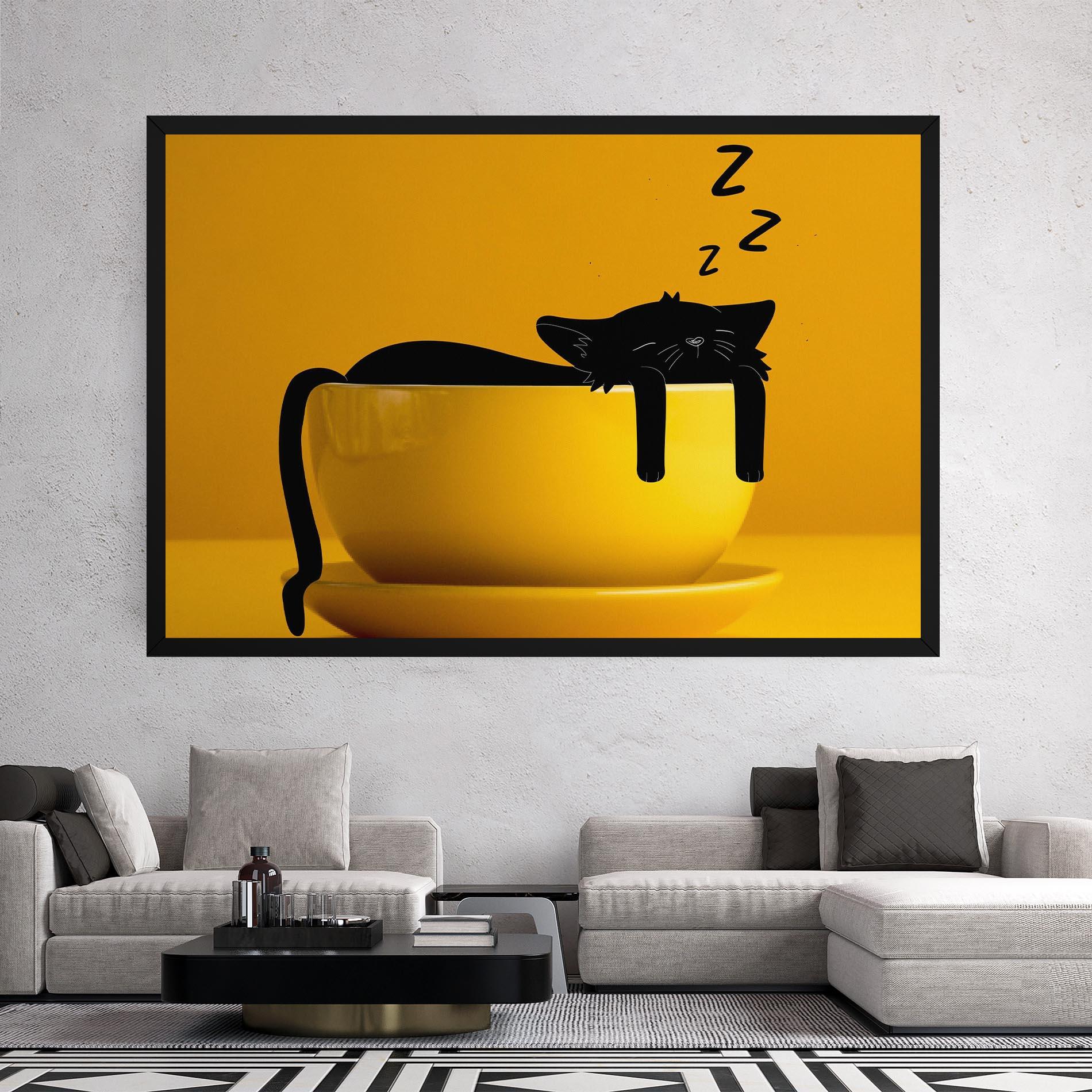 Vászonkép Cat In A Cup mockup 2