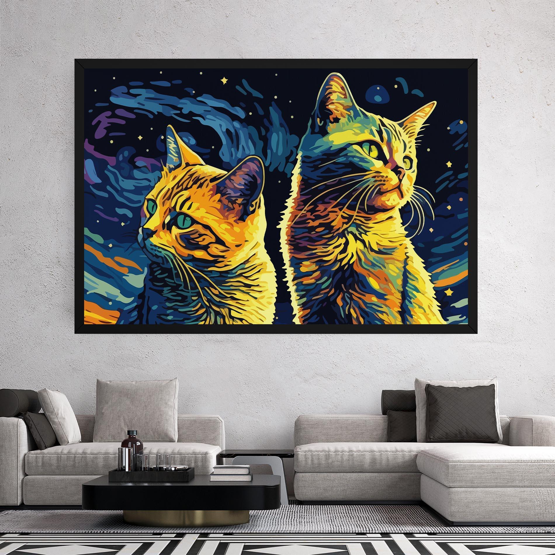 Vászonkép Cat Painting mockup 2