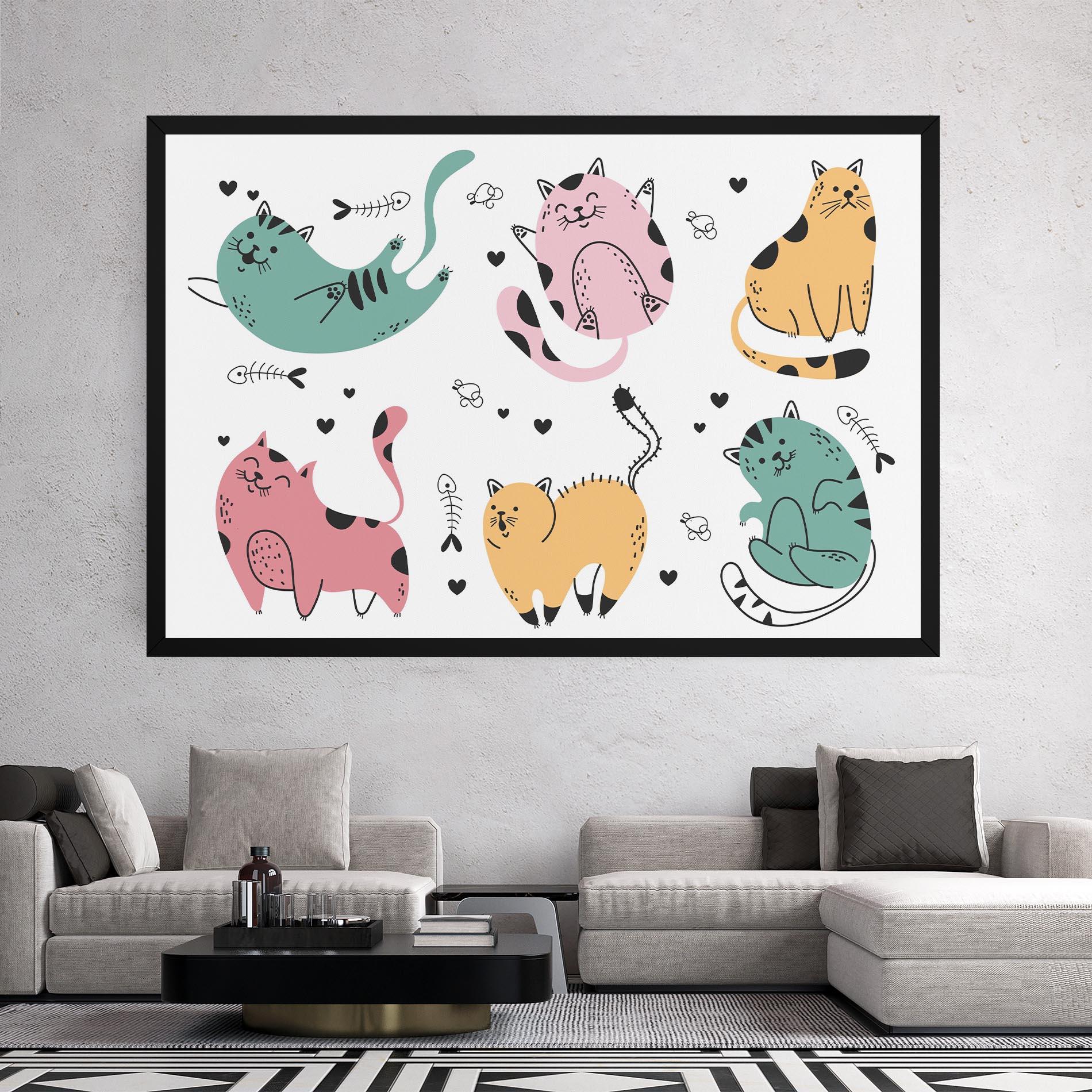 Vászonkép Doodle Cat mockup 2