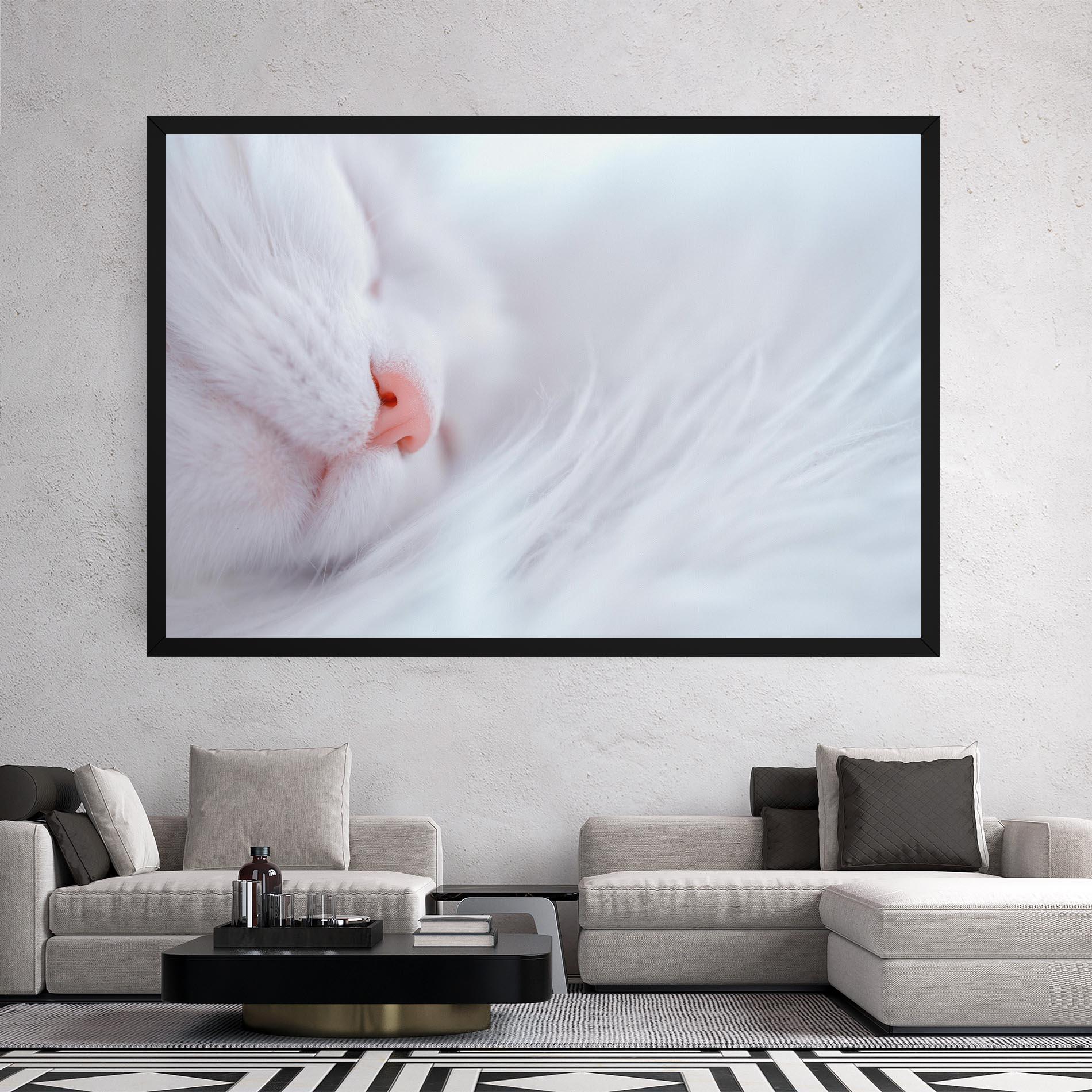 Vászonkép Dreamy White Cat mockup 2