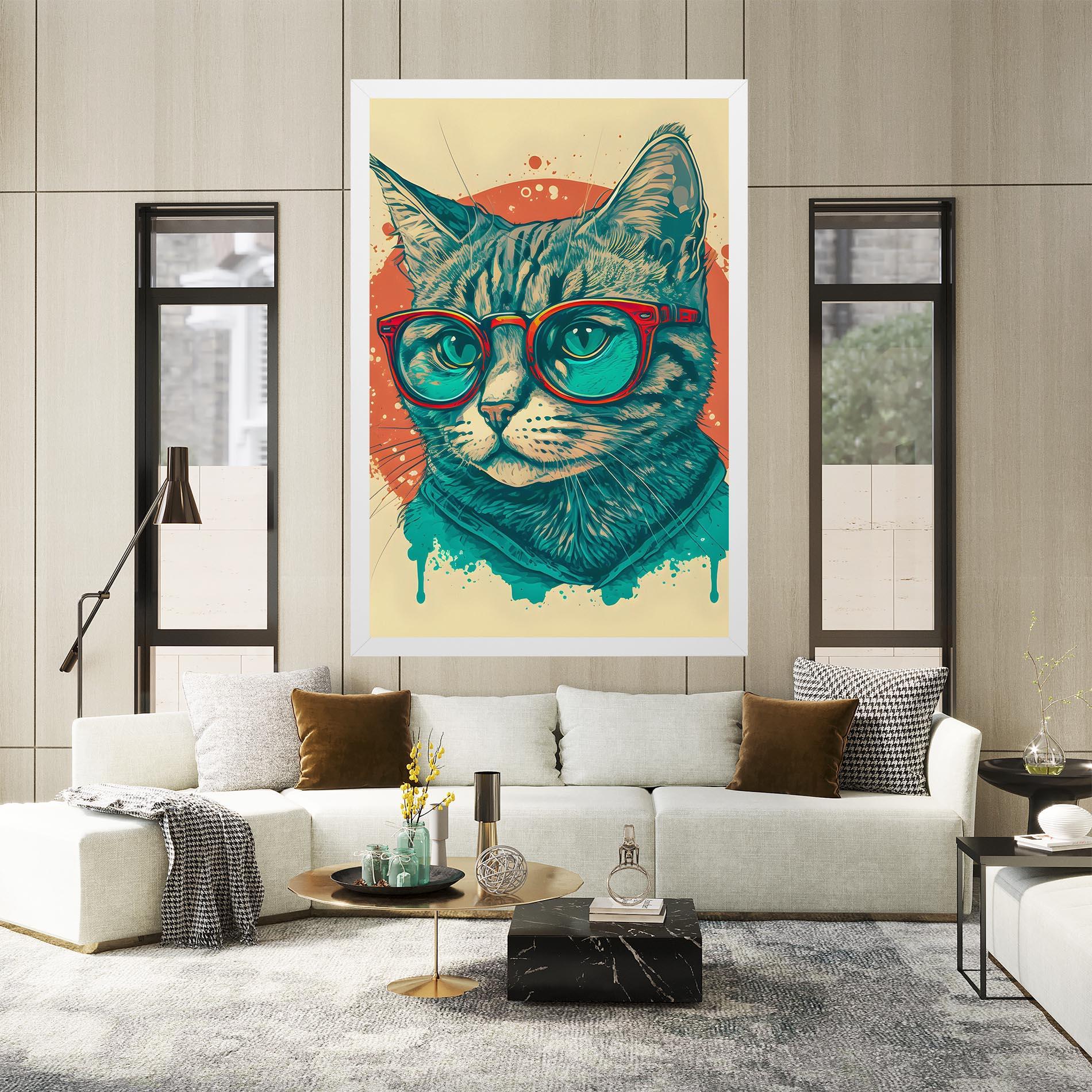 Vászonkép Red Glasses Cat mockup 2