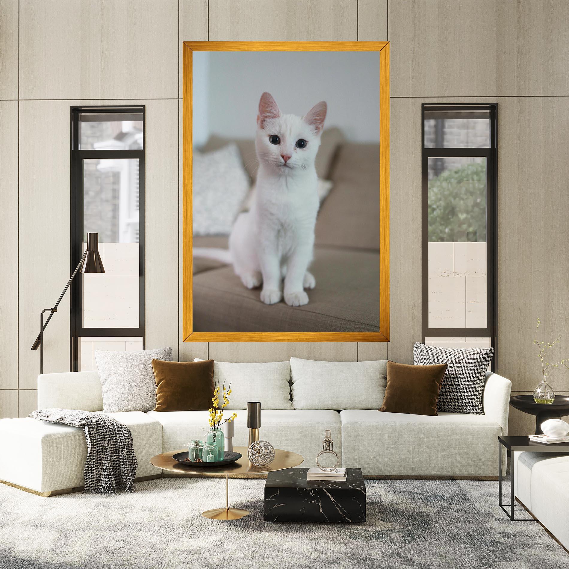Vászonkép Beautiful White Cat mockup 2