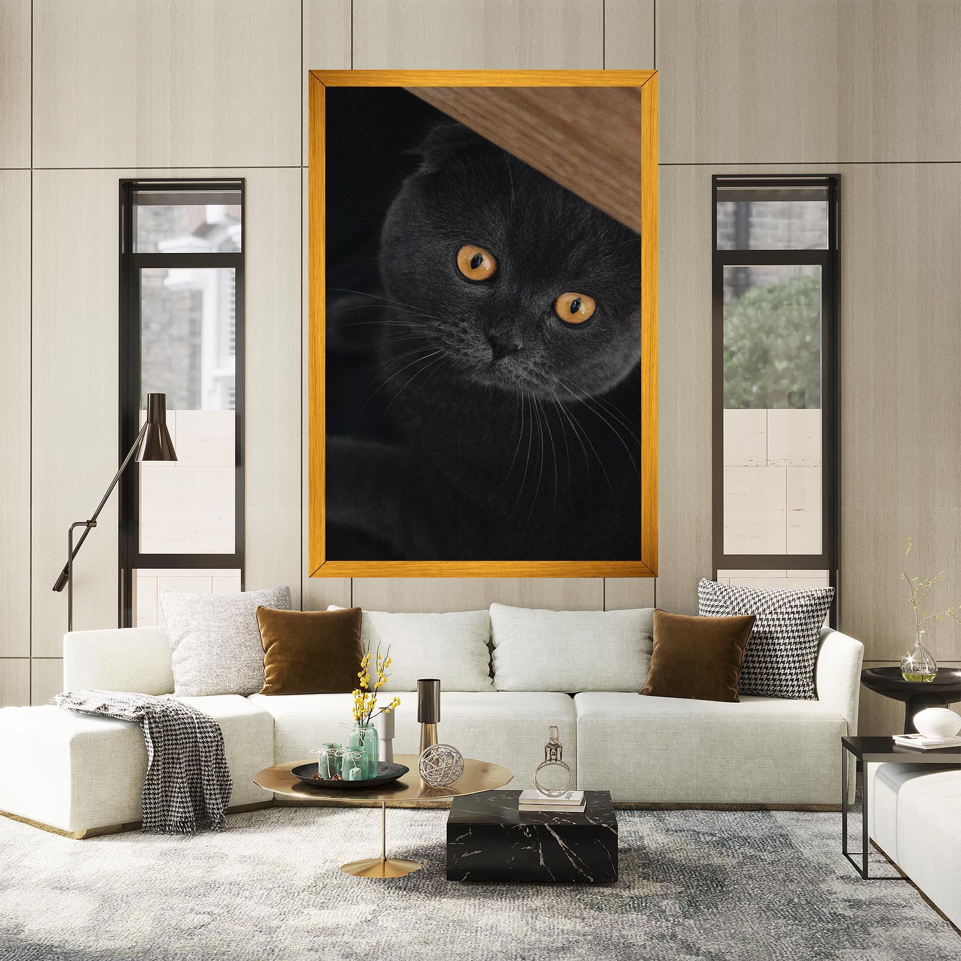 Vászonkép Grey Cat With Orange Eyes mockup 2