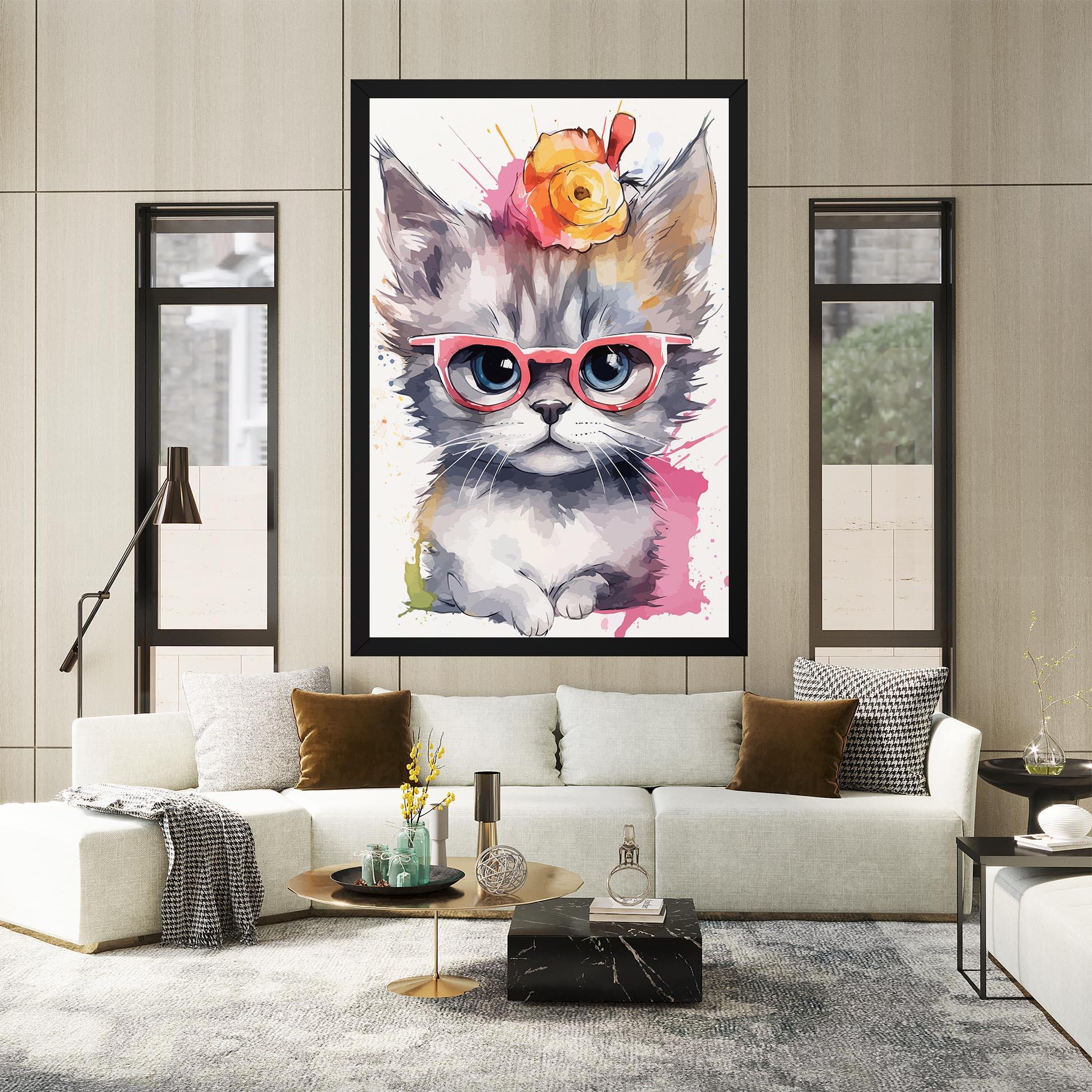 Vászonkép Adorable Grey Cat mockup 2