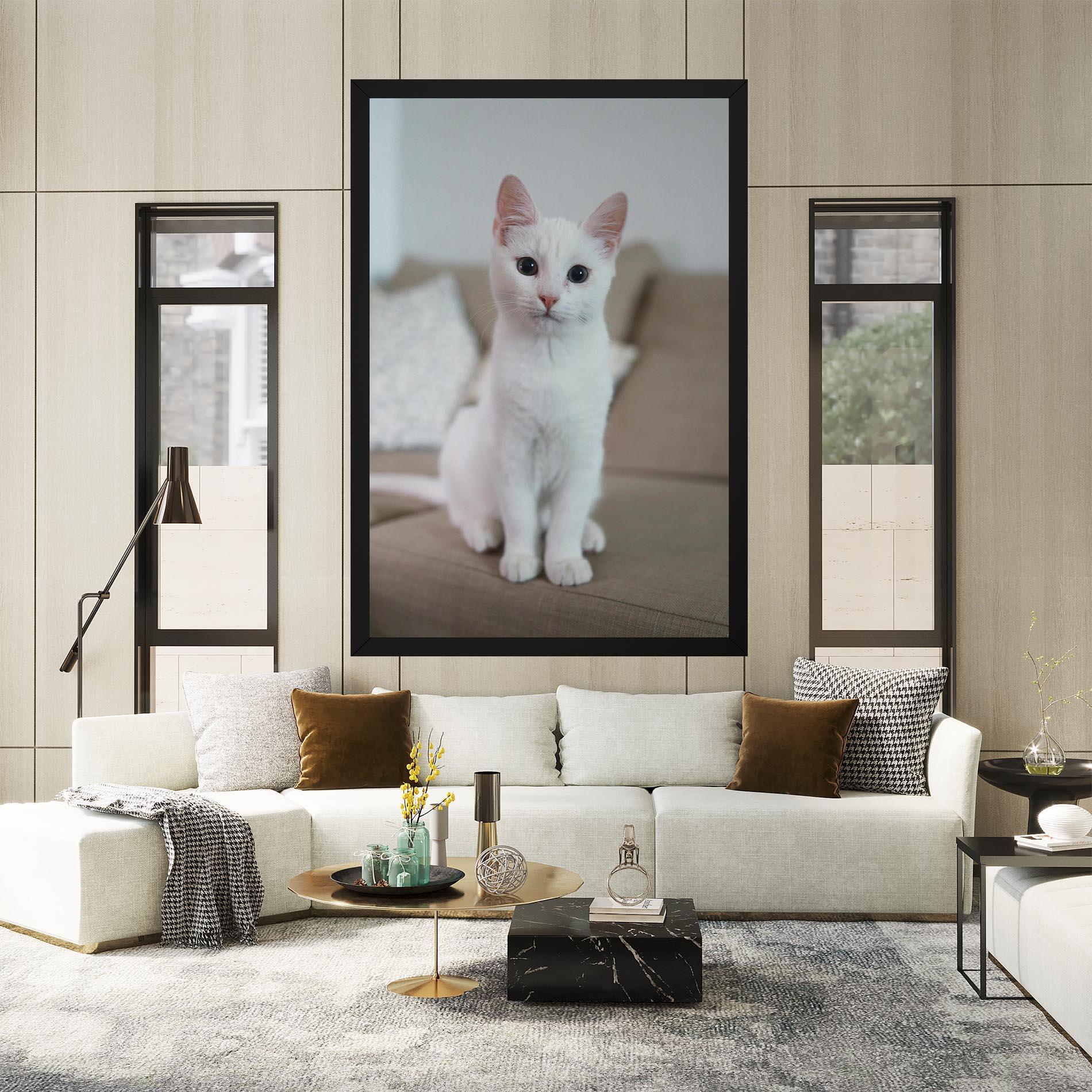 Vászonkép Beautiful White Cat mockup 2