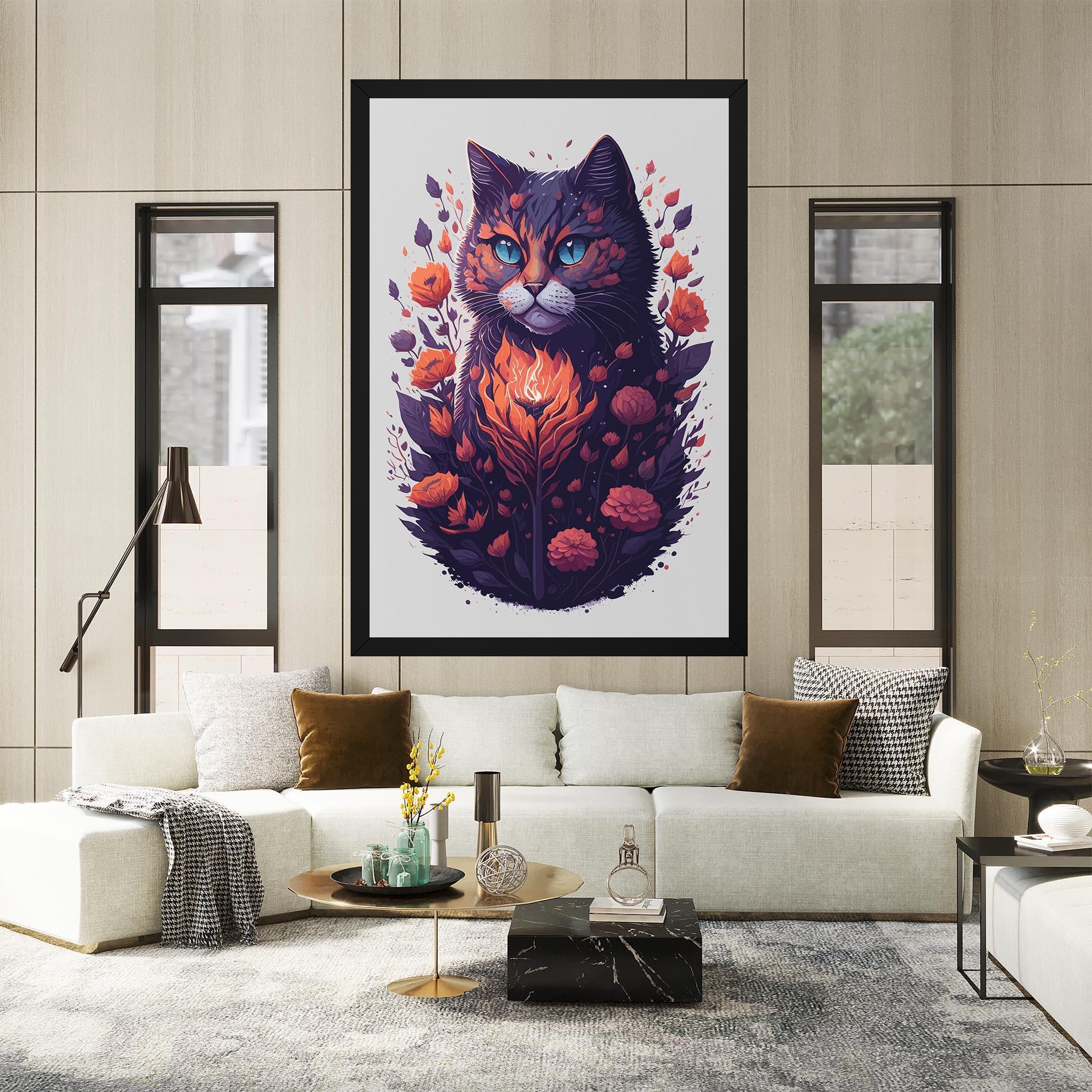 Vászonkép Fire Cat mockup 2