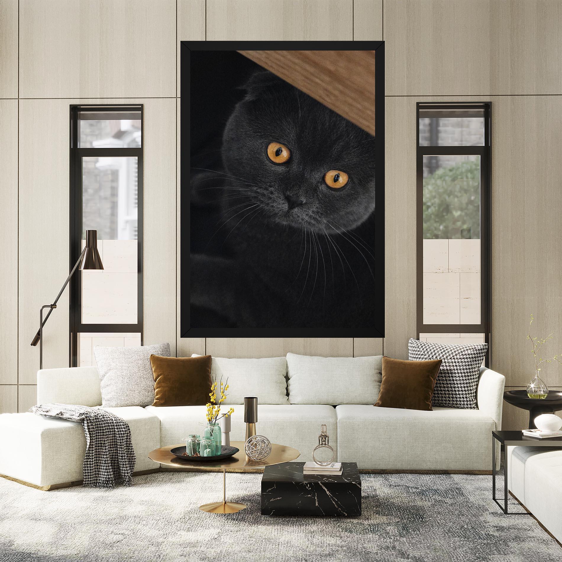 Vászonkép Grey Cat With Orange Eyes mockup 2