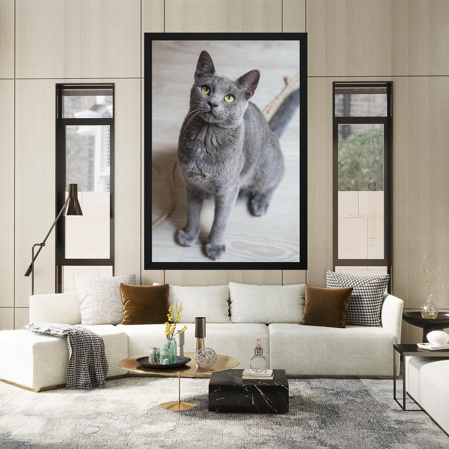 Vászonkép Grey Green Cat Eyes mockup 2