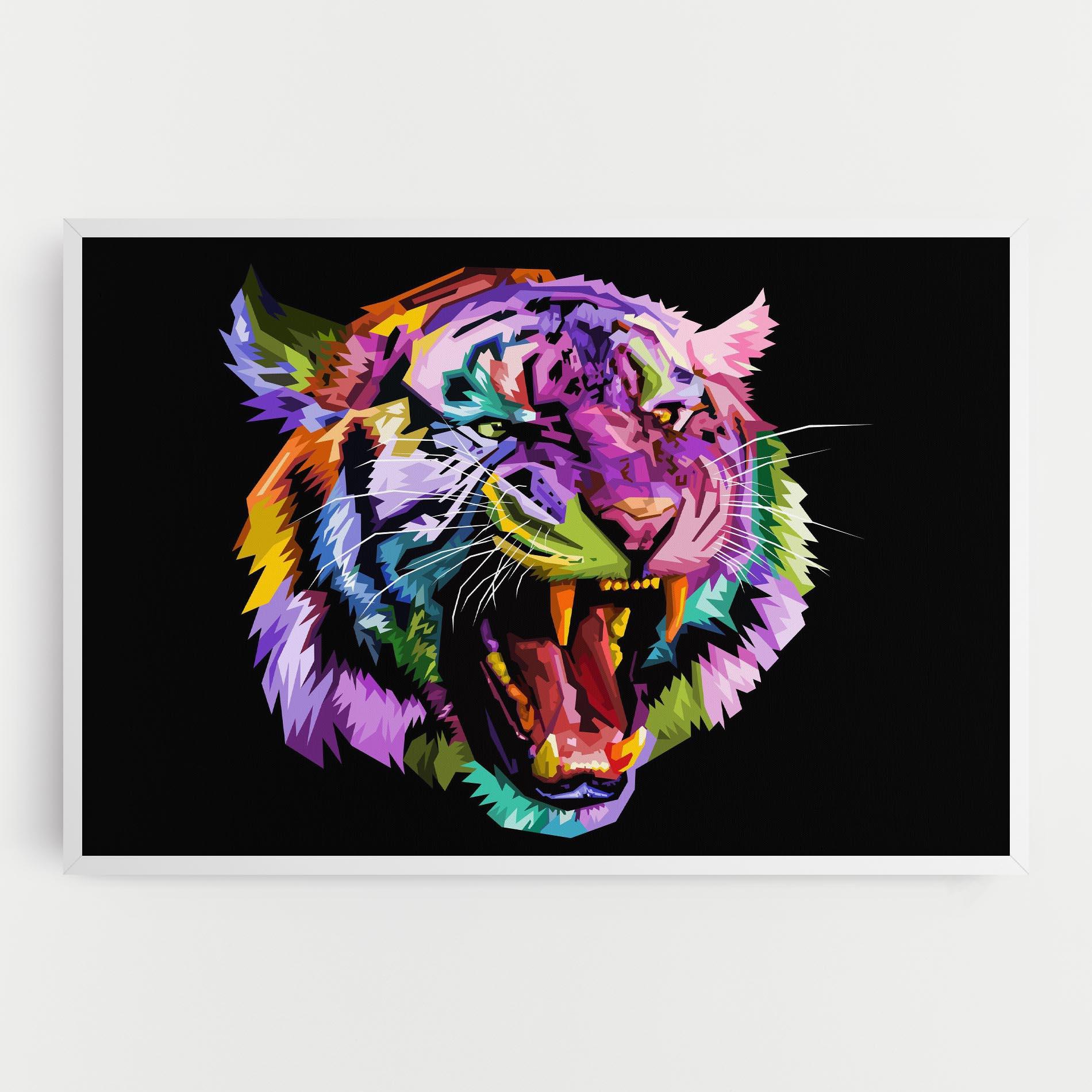 Vászonkép Tiger On Black mockup 0