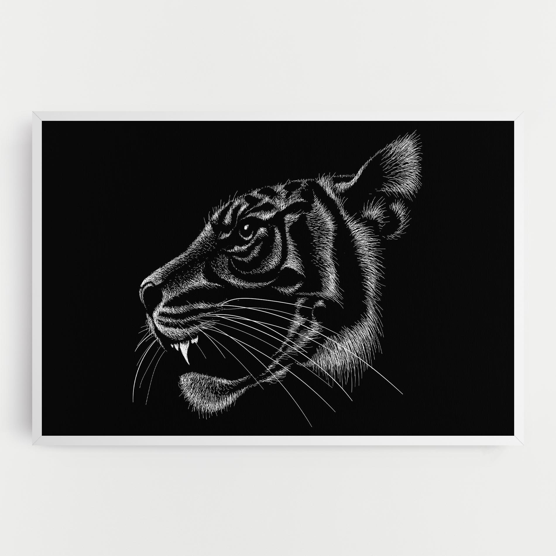 Vászonkép Tiger White Head mockup 0