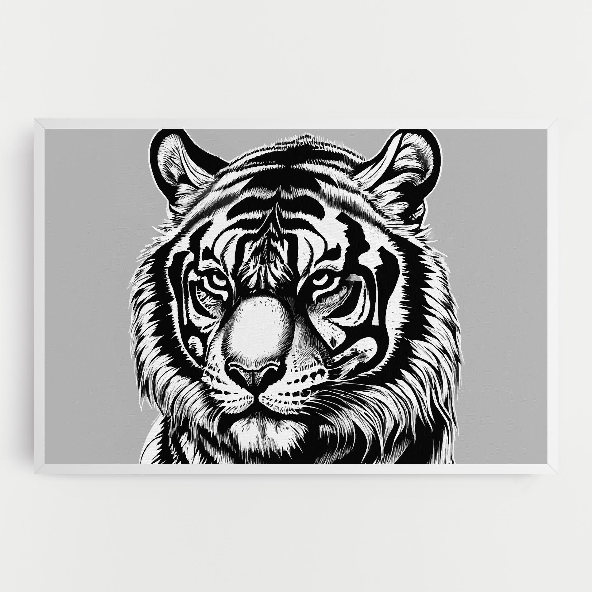 Vászonkép White Tiger Grey mockup 0