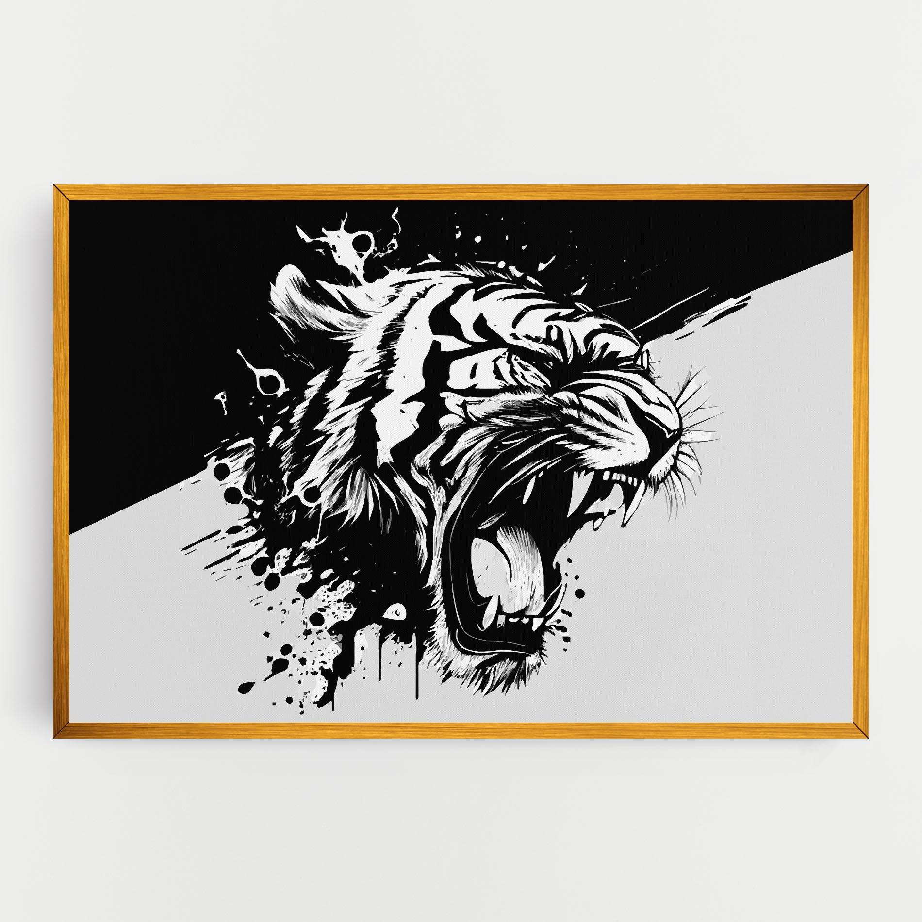 Vászonkép Black Grey Tiger mockup 0