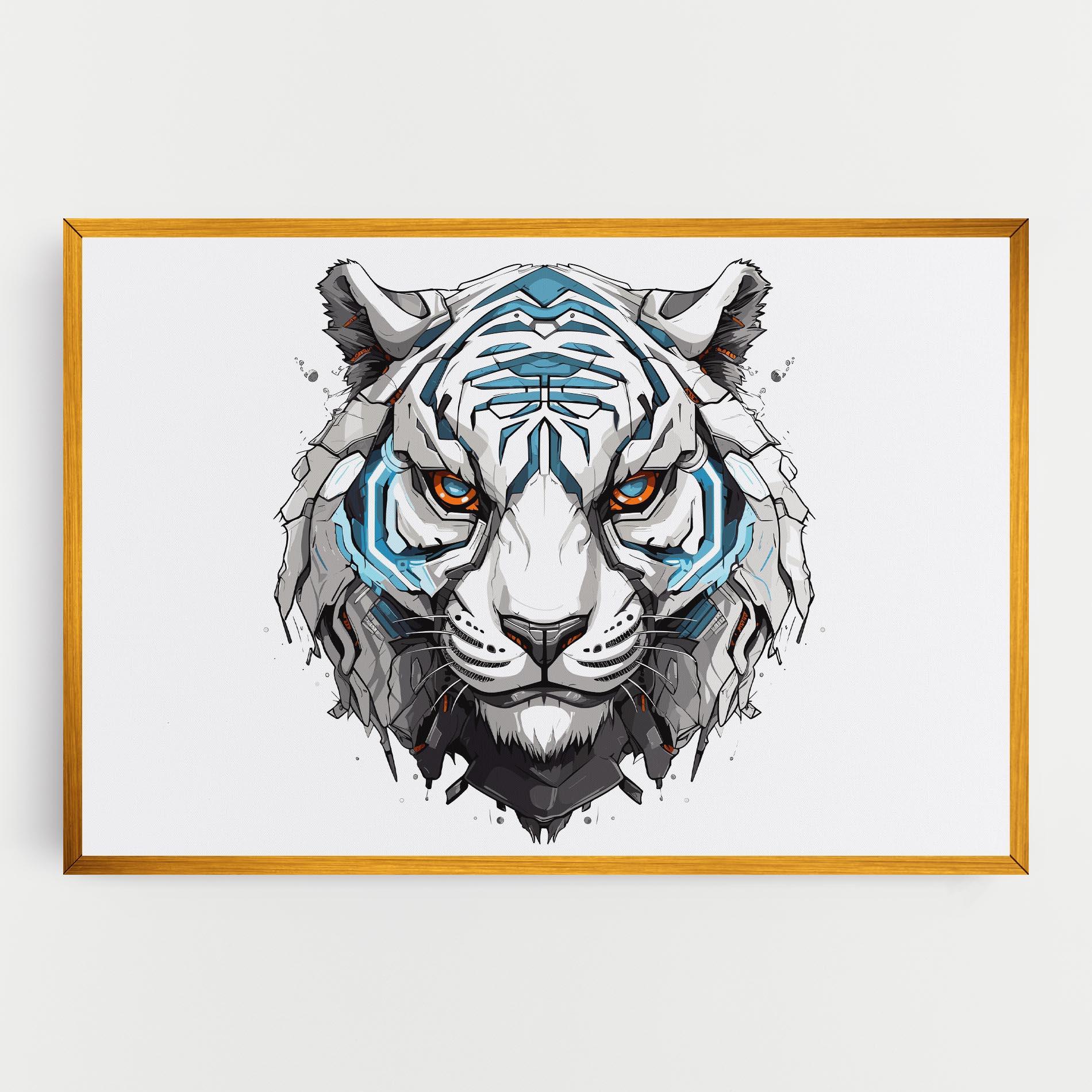Vászonkép Cyborg Tiger mockup 0