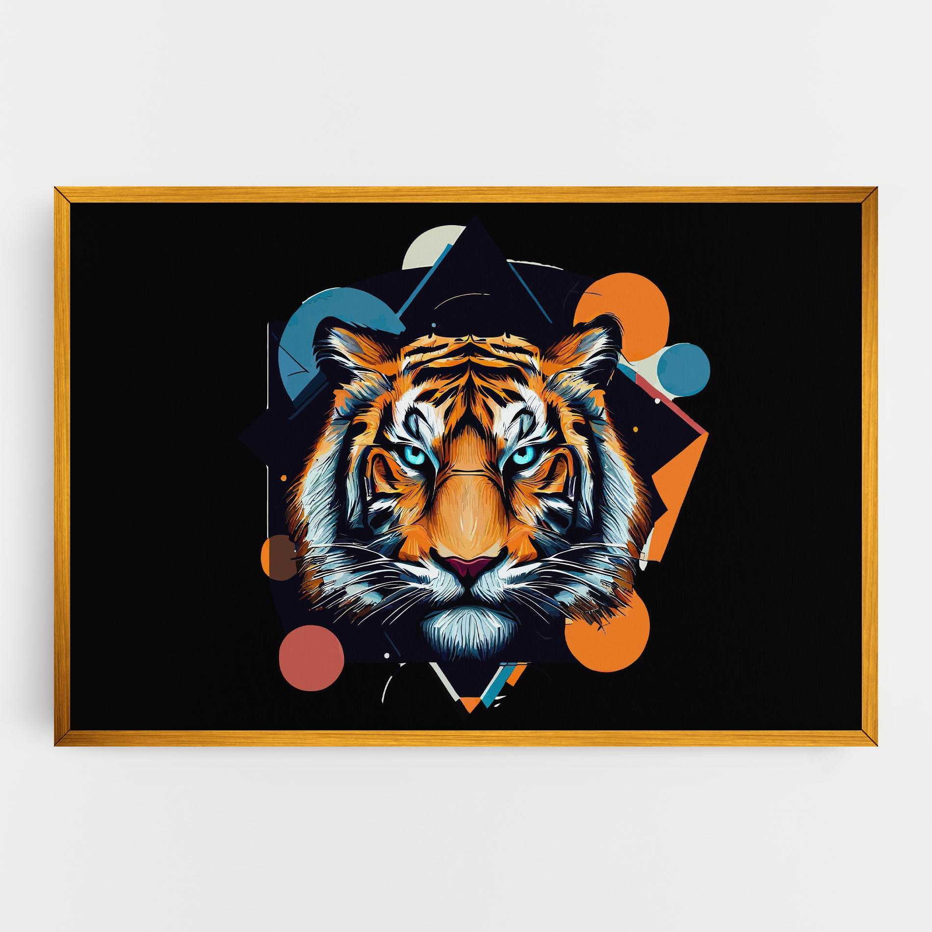 Vászonkép Geometric Tiger mockup 0