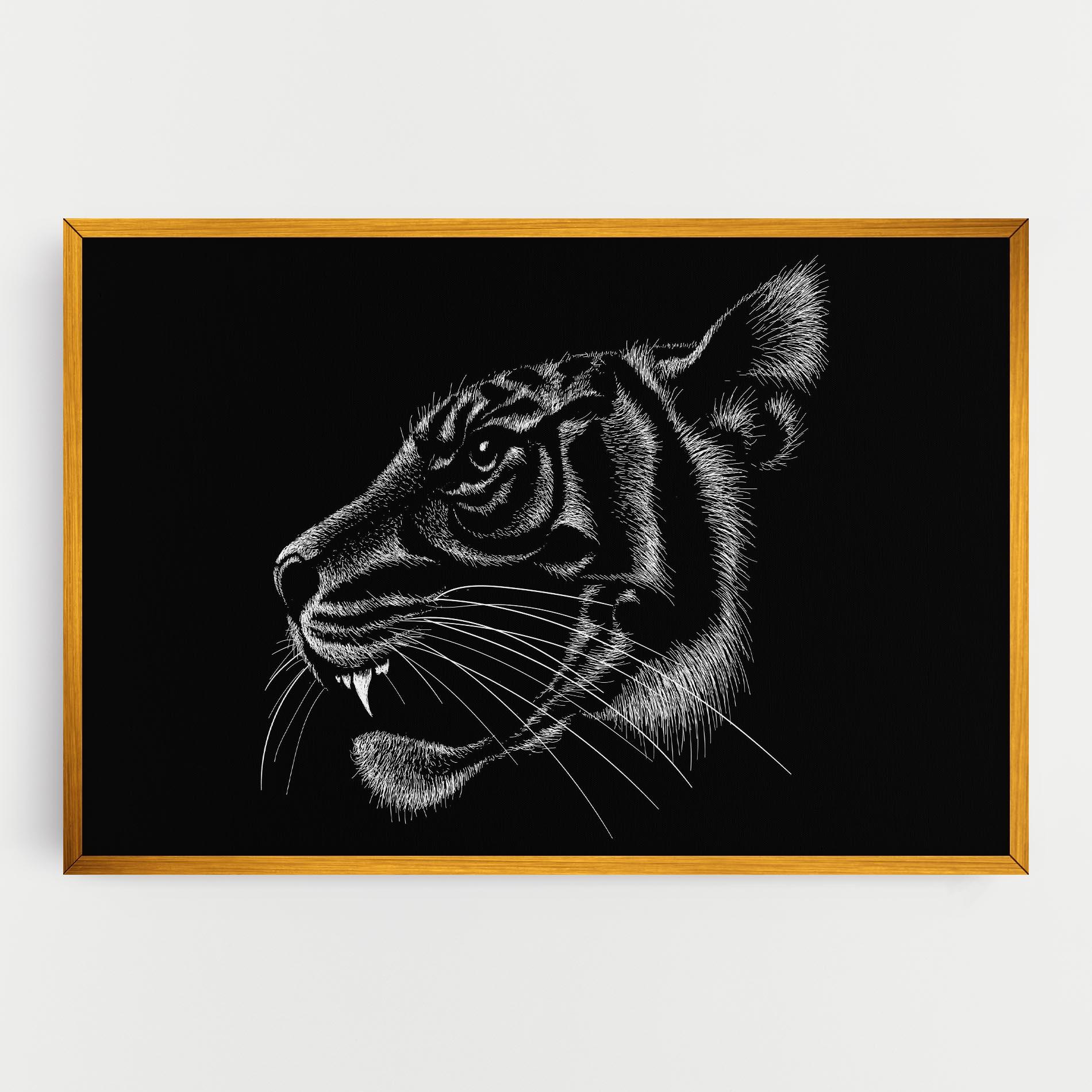 Vászonkép Tiger White Head mockup 0