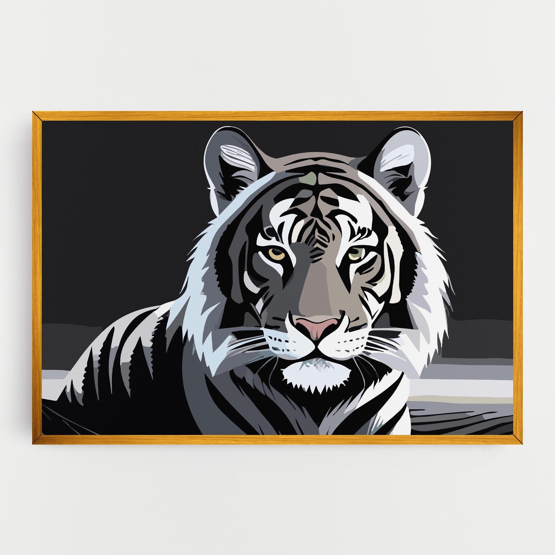 Vászonkép White Grey Tiger mockup 0