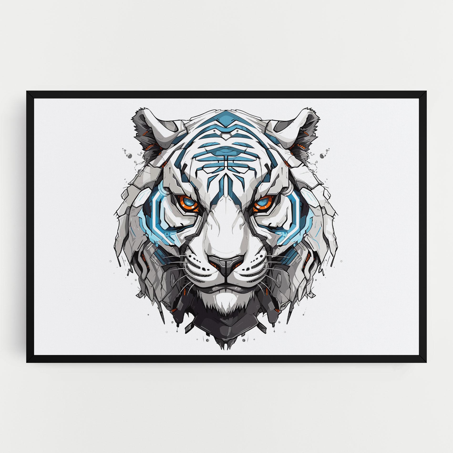 Vászonkép Cyborg Tiger mockup 0