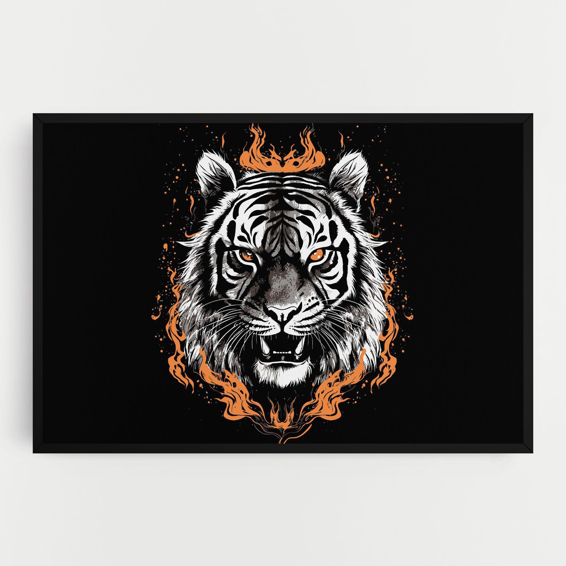 Vászonkép Fire Tiger mockup 0