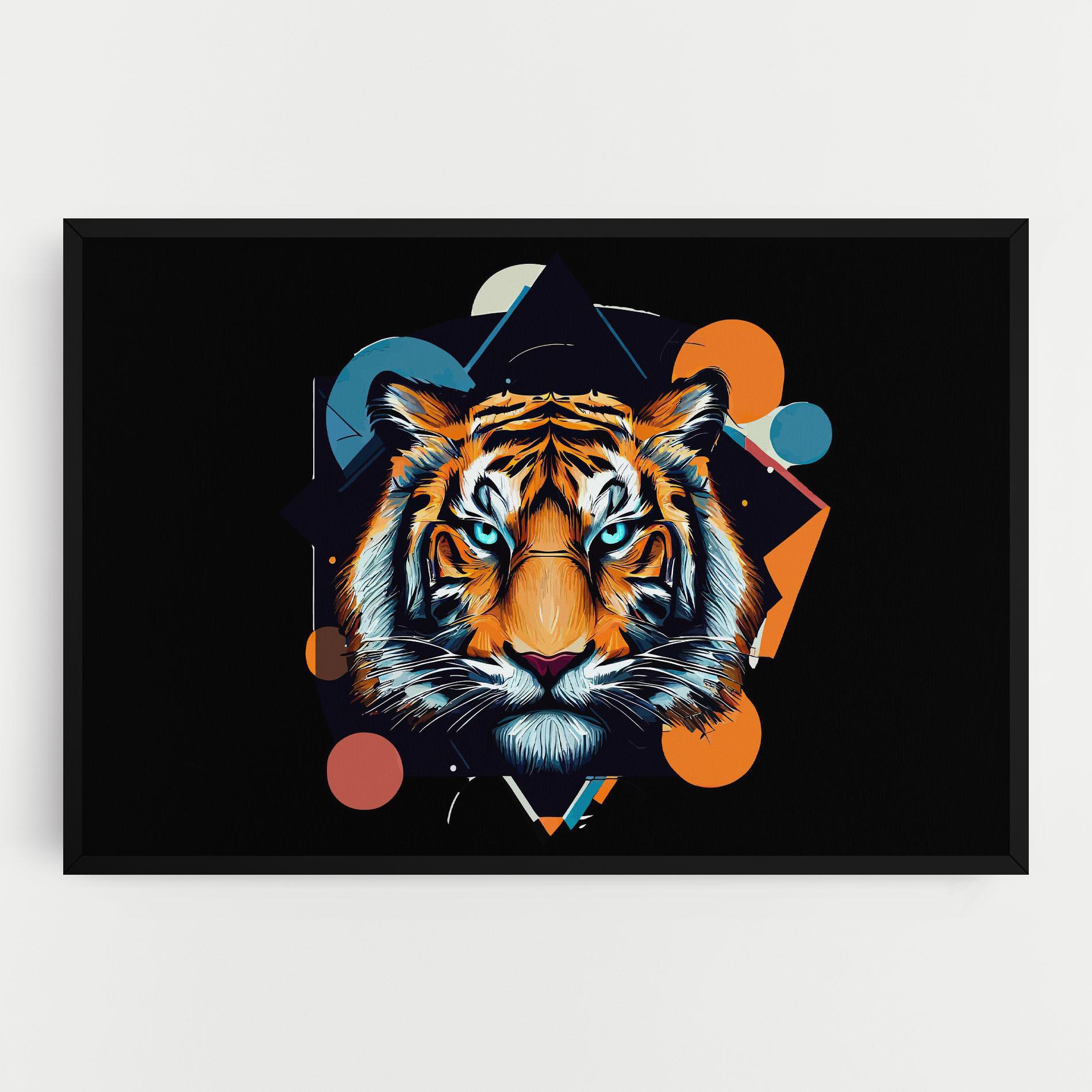 Vászonkép Geometric Tiger mockup 0